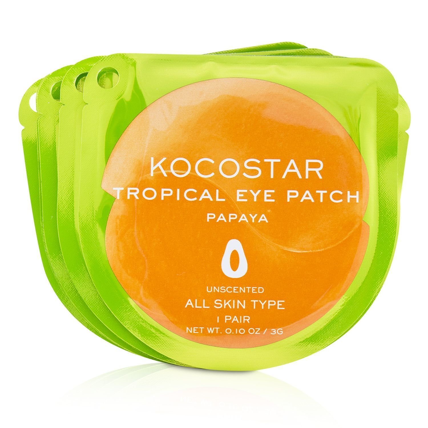 KOCOSTAR Tropical Патчи для Глаз без Запаха - Papaya (в Индивидуальной Упаковке) 10pairs