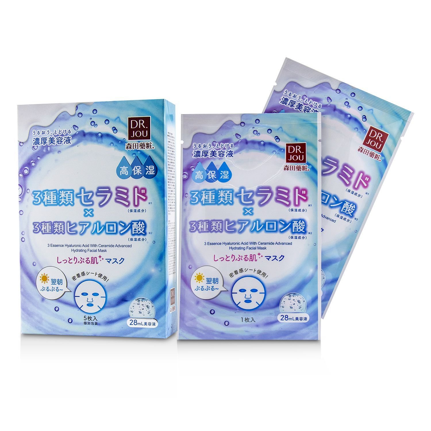DR. JOU (By Dr. Morita) 3 Essence Hyaluronic Acid with Ceramide Advanced Hydrating Facial Mask 5pcs