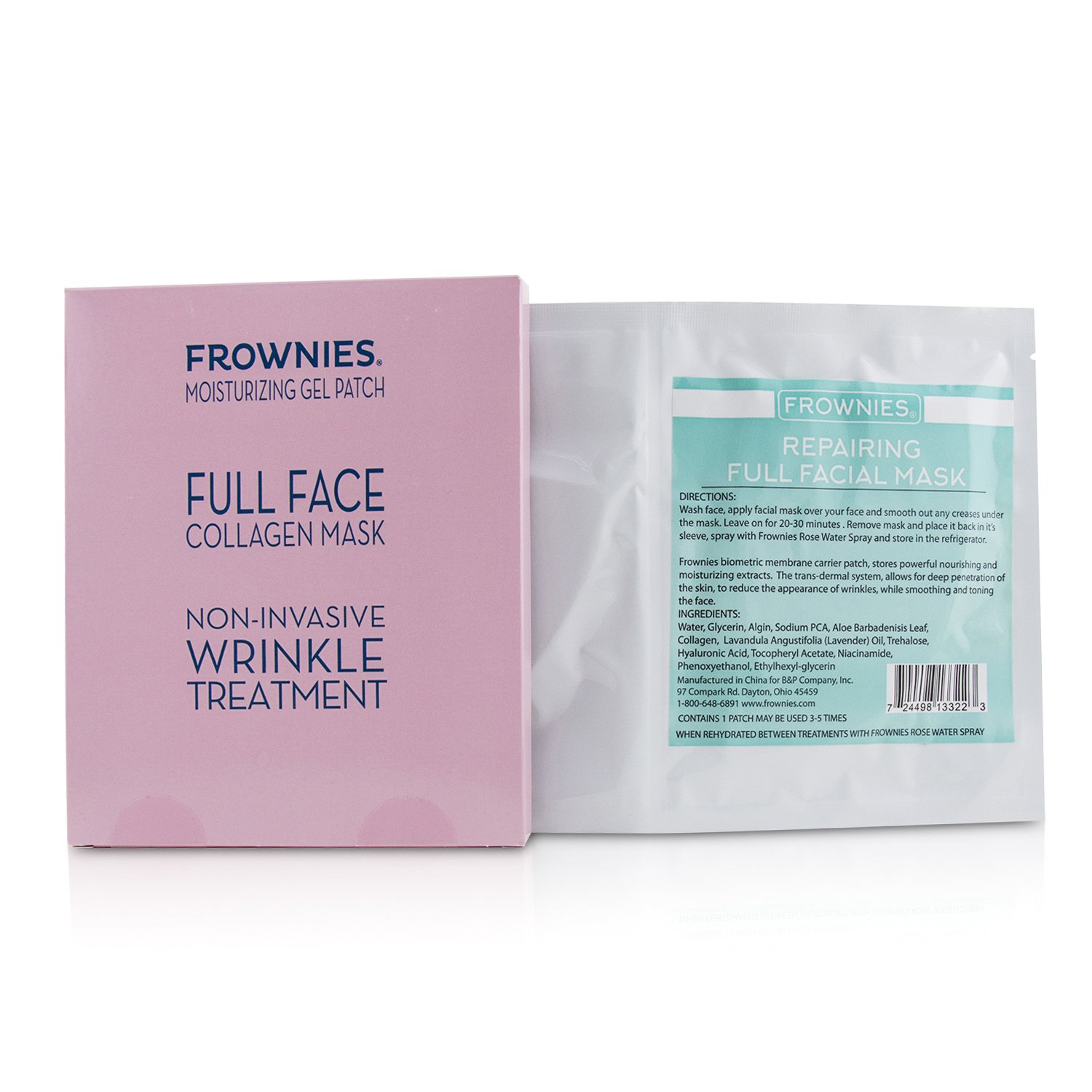 Frownies Full Face Collagen Mask - Moisturizing Gel Patch 1sheet