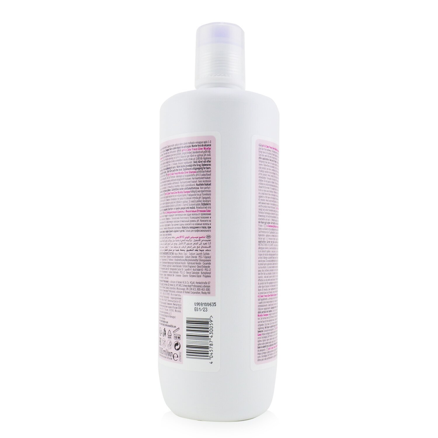 Schwarzkopf BC Bonacure pH 4.5 Color Freeze Silver Micellar Shampoo (For Grey & Lightened Hair) 1000ml/33.8oz