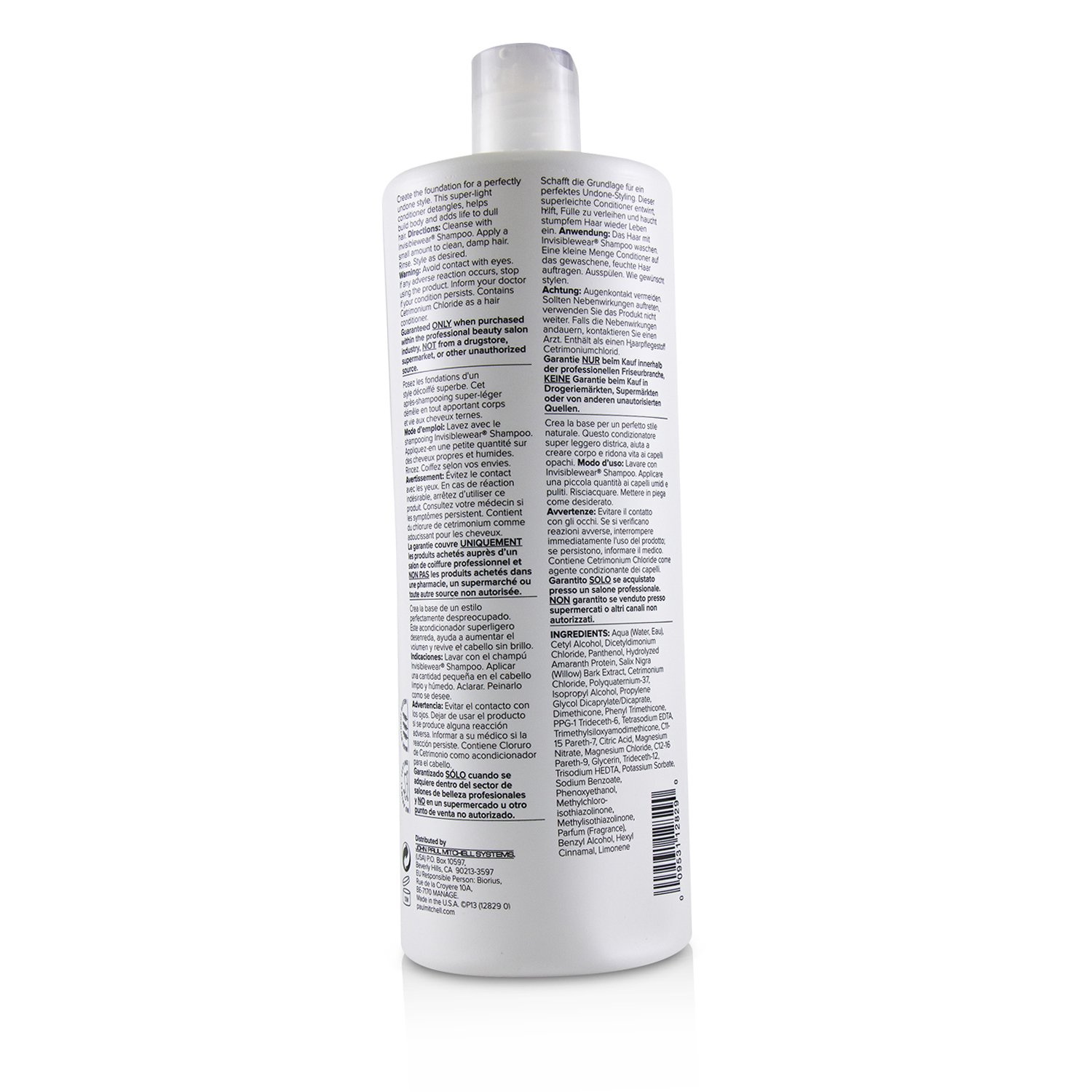 Paul Mitchell Invisiblewear Conditioner (Preps Texture - Builds Volume) מרכך 1000ml/33.8oz