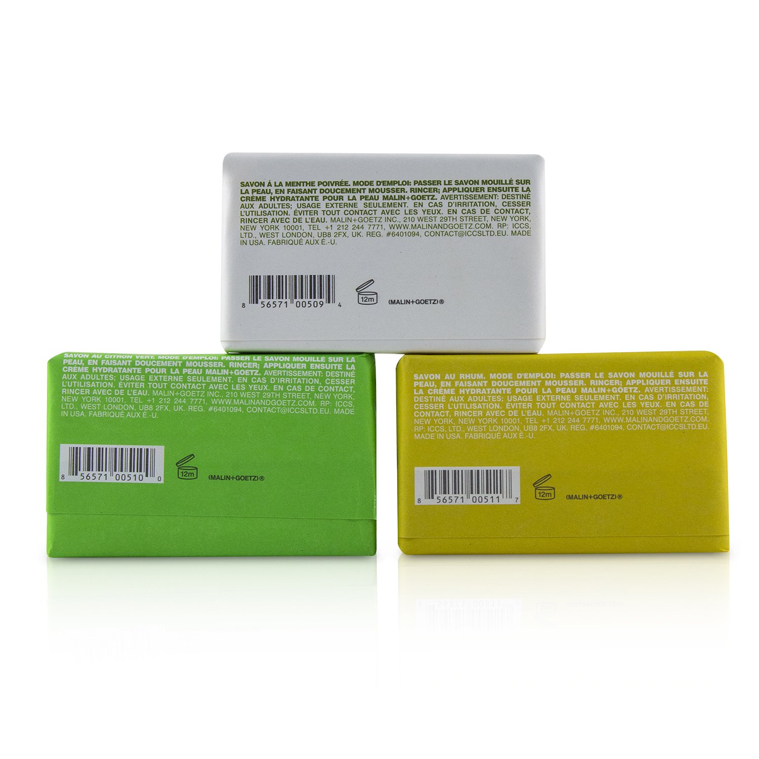 MALIN+GOETZ Zestaw Mojito Soap Set: Lime + Rum + Peppermint Bar Soap 3x140g/5oz
