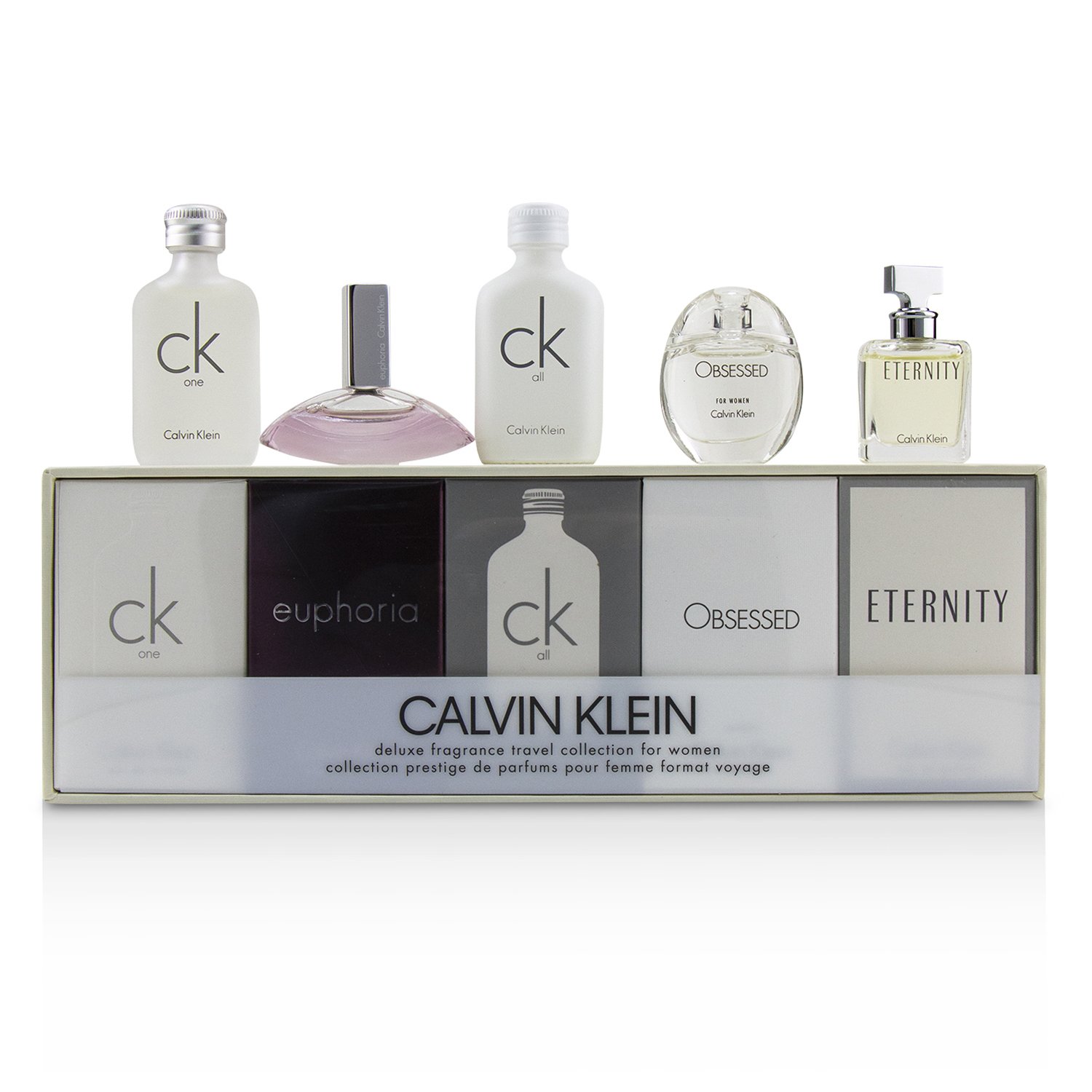 Calvin Klein Zestaw Miniature Coffret: CK One EDT 10ml + Euphoria EDP 4ml + CK All EDT 10ml + Obsessed EDP 5ml + Eternity EDP 5ml 5pcs
