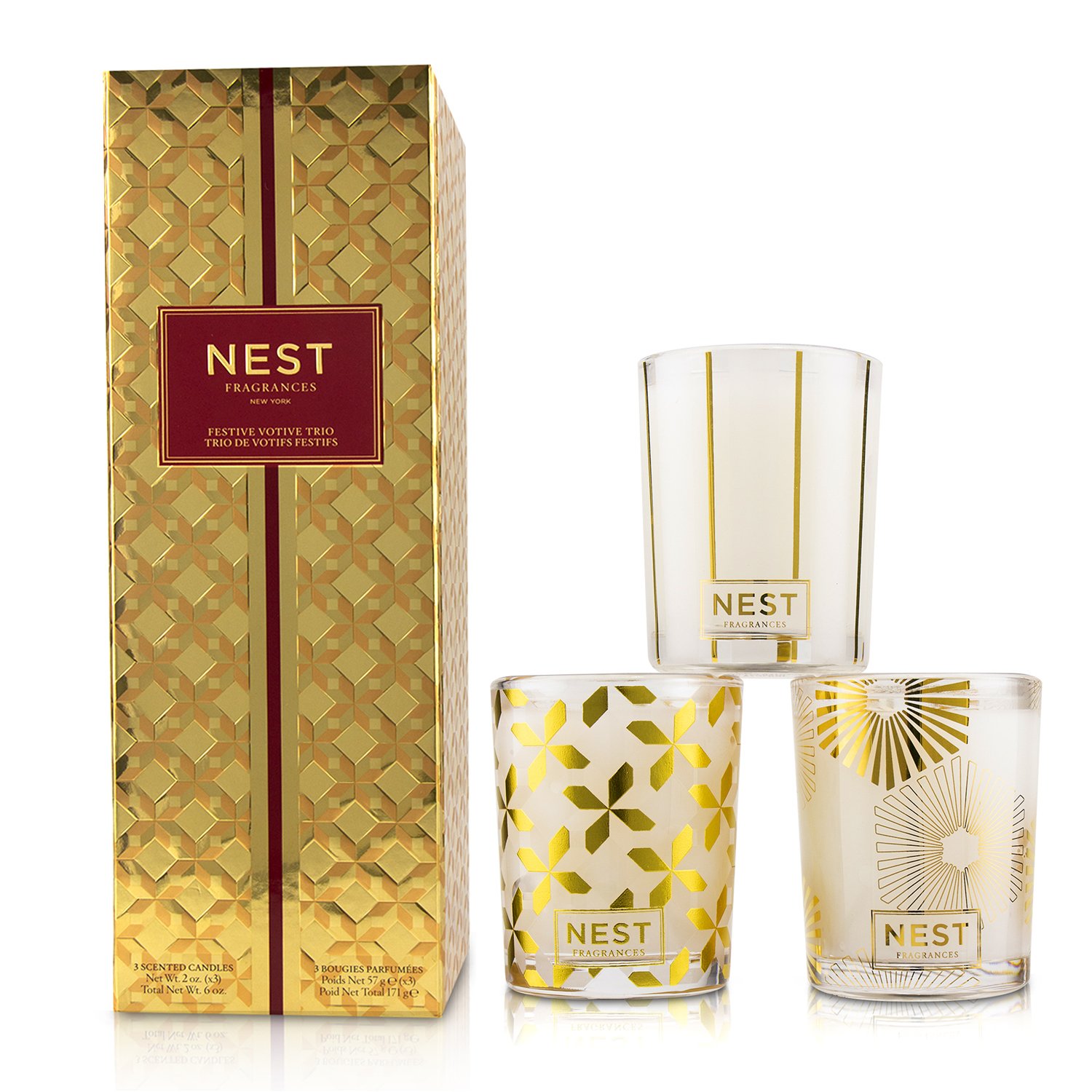 Nest Festive Votive Trio Candles Coffret: Holiday, Birchwood Pine, Spiced Orange & Clove 3x57g/2oz