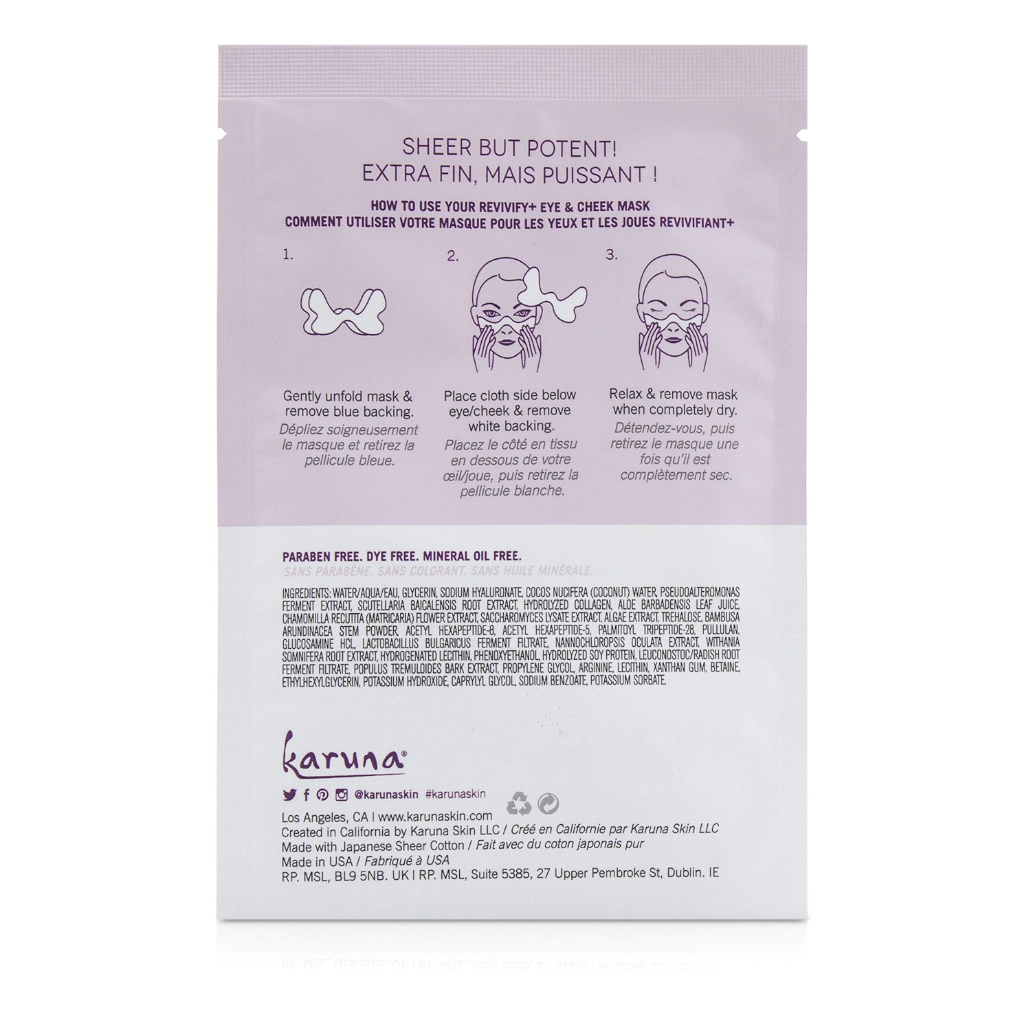Karuna Revivify+ Eye & Cheek Mask 4sheets