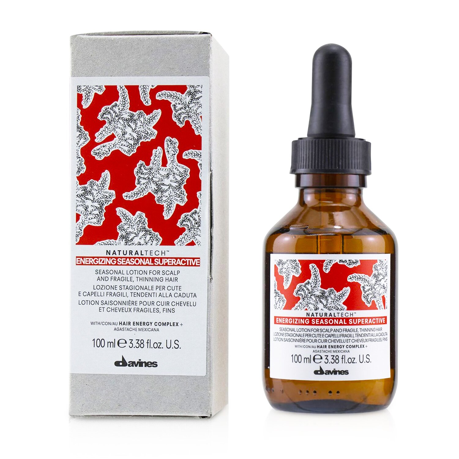 Davines Natural Tech Energizing Seasonal Superactive Seasonal Lotion (For Scalp and Fragile, Thinning Hair) 100ml/3.38oz