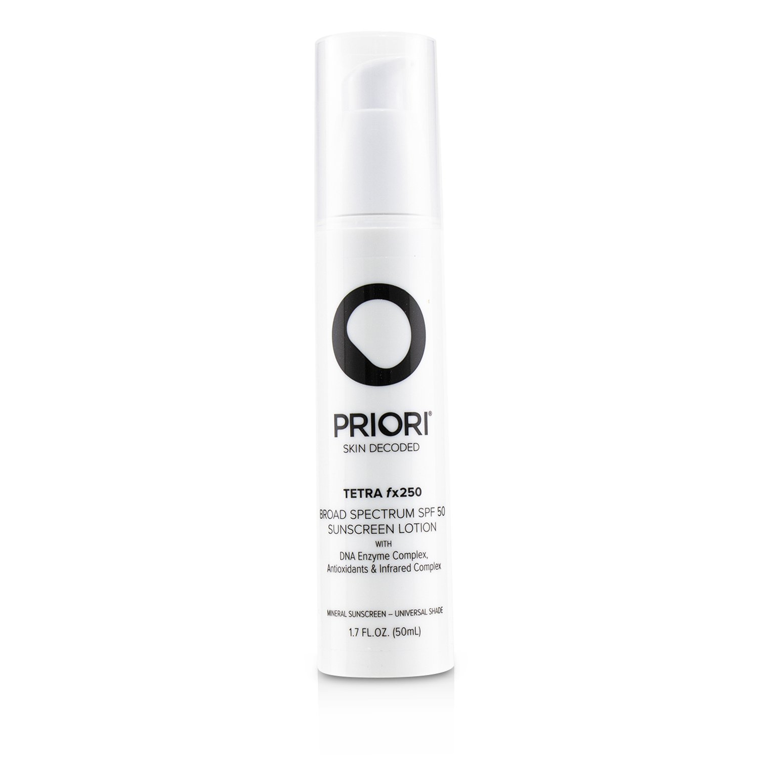 Priori TETRA fx250 Broad Spectrum SPF 50 Sunscreen Lotion - Universal 50ml/1.7oz