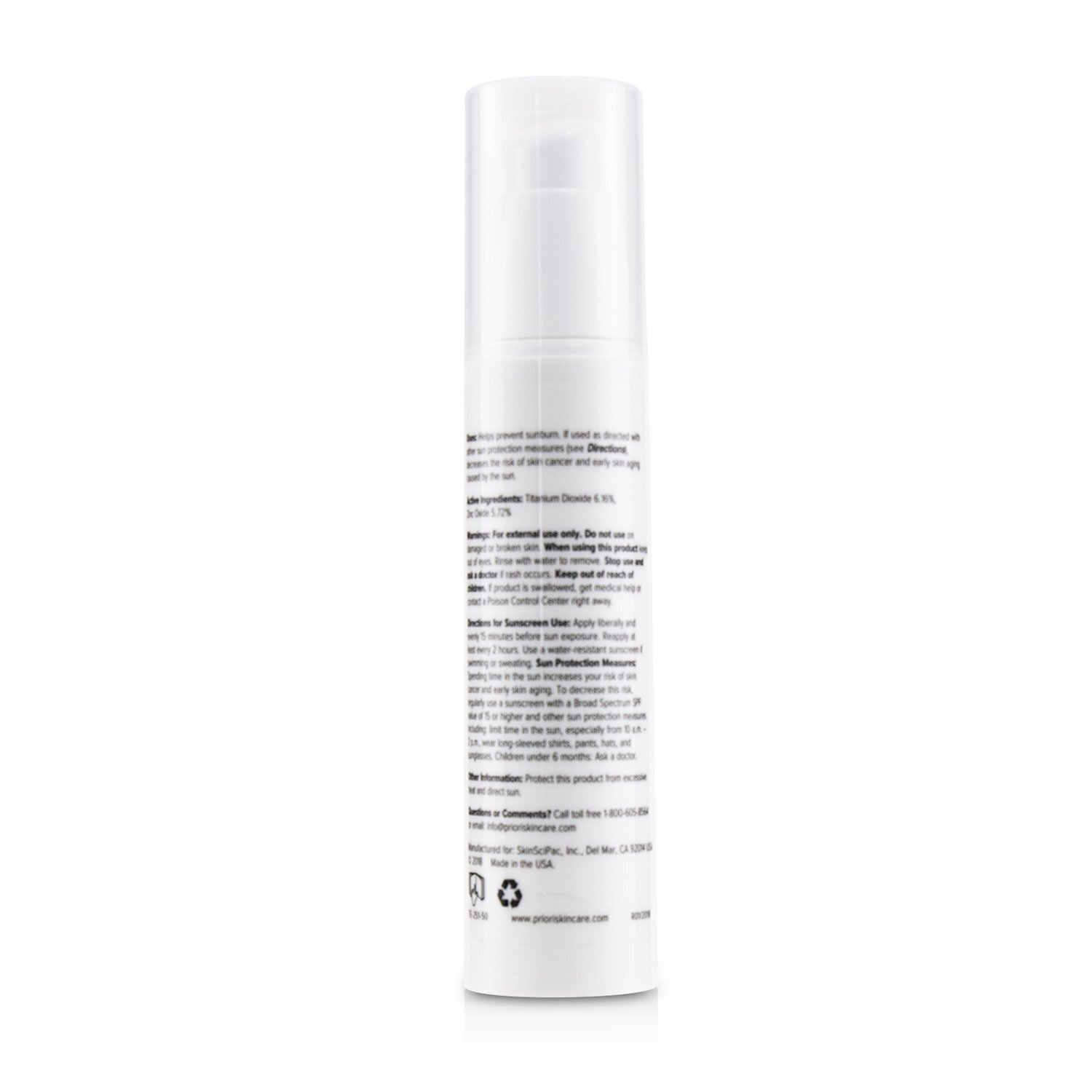 Priori TETRA fx251 Broad Spectrum SPF 45 Sunscreen Lotion - Color Guide 50ml/1.7oz