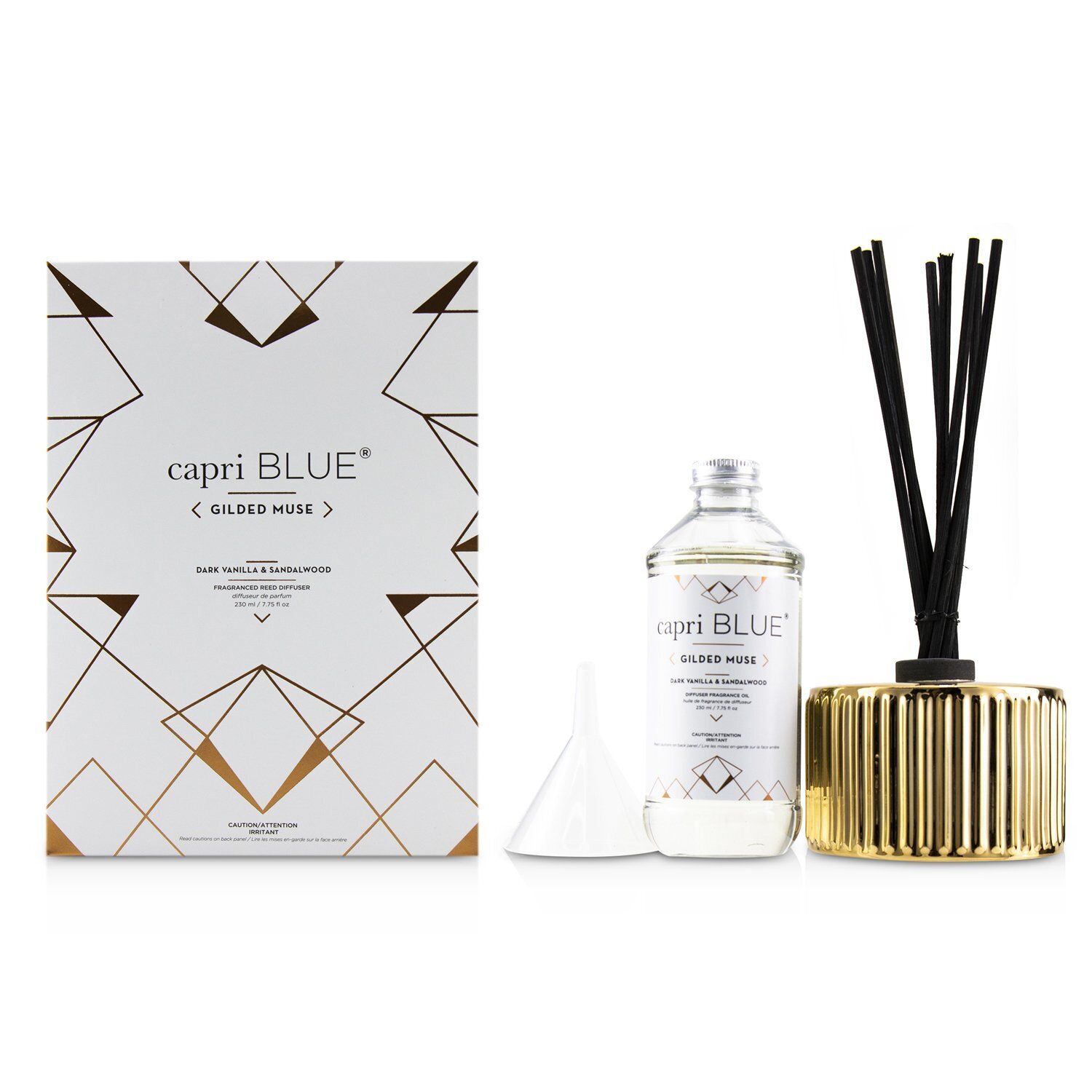 Capri Blue Gilded Muse Reed Diffuser - Dark Vanilla & Sandalwood 230ml/7.75oz