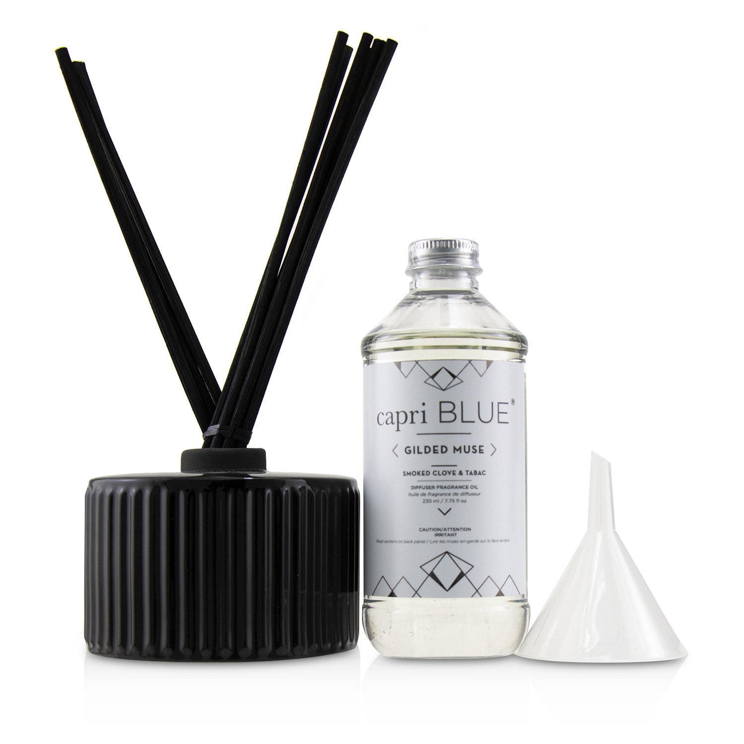 Capri Blue Gilded Muse Reed Diffuser - Smoked Clove & Tabac 230ml/7.75oz