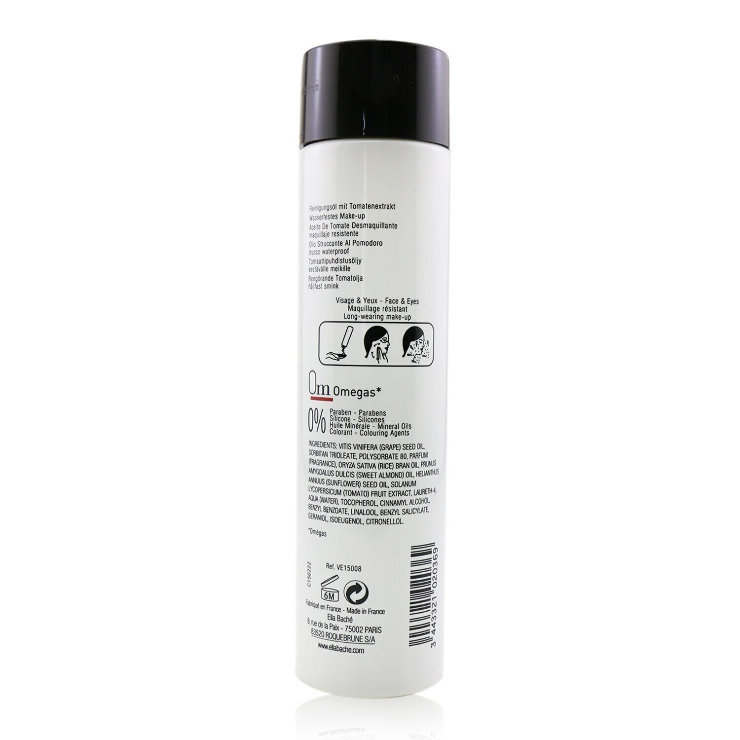 Ella Bache زيت منظف بالطماطم للوجه والعيون، مكياج طويل الأمد 200ml/6.76oz