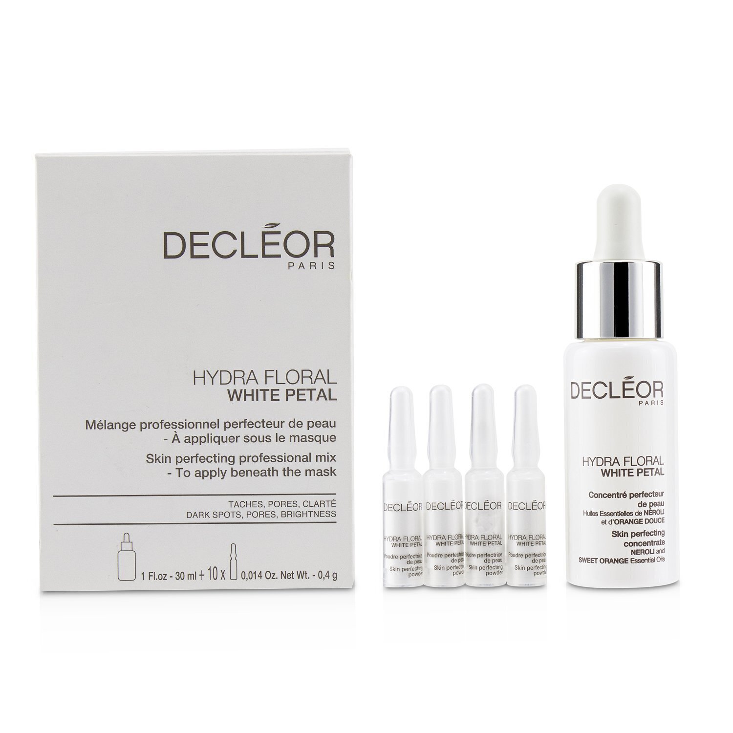 Decleor Hydra Floral White Petal Skin Perfecting Professional Mix (1x Concentrate 30ml, 10x Powder 4g) - Salon Product Picture Color