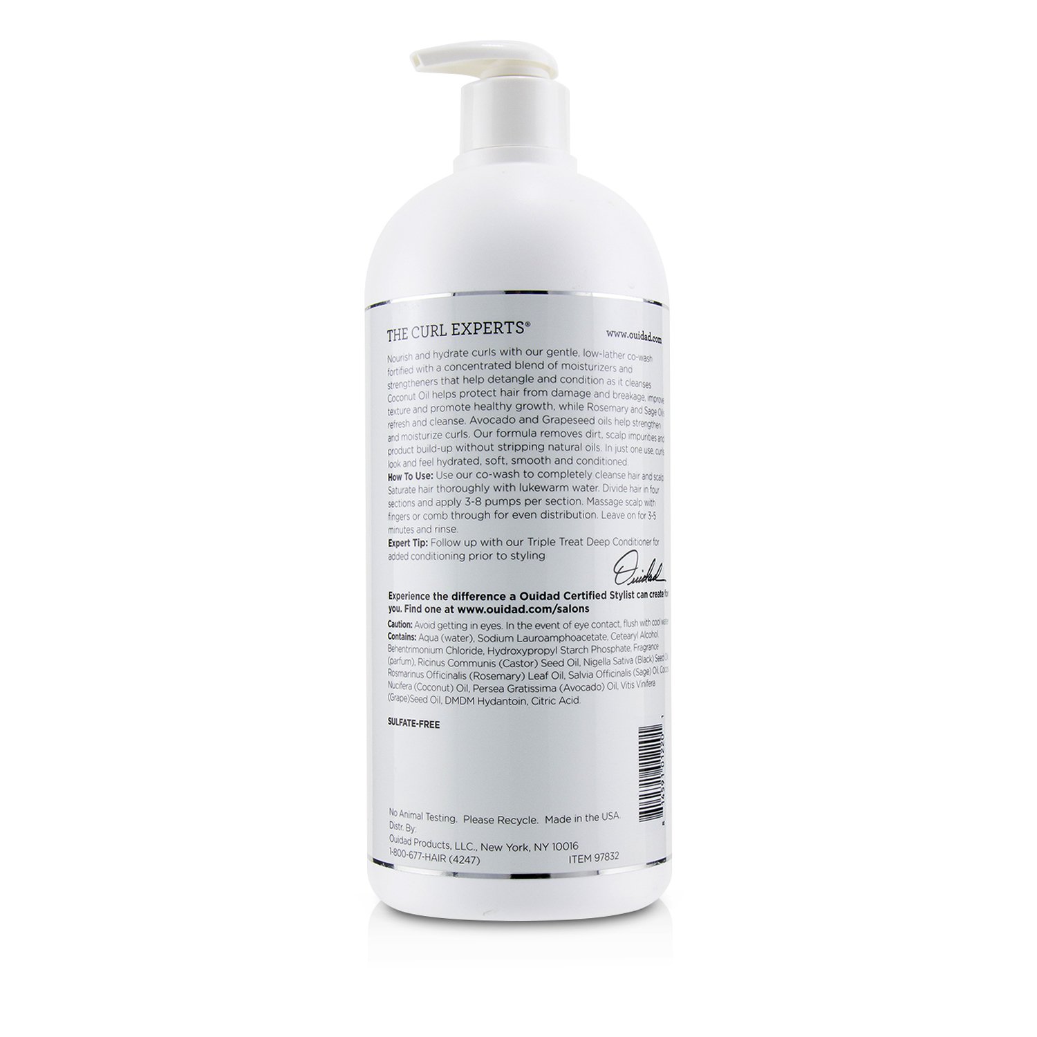 Ouidad Curl Immersion Low-Lather Coconut Cleansing Conditioner (Kinky Curls) 1000ml/33.8oz
