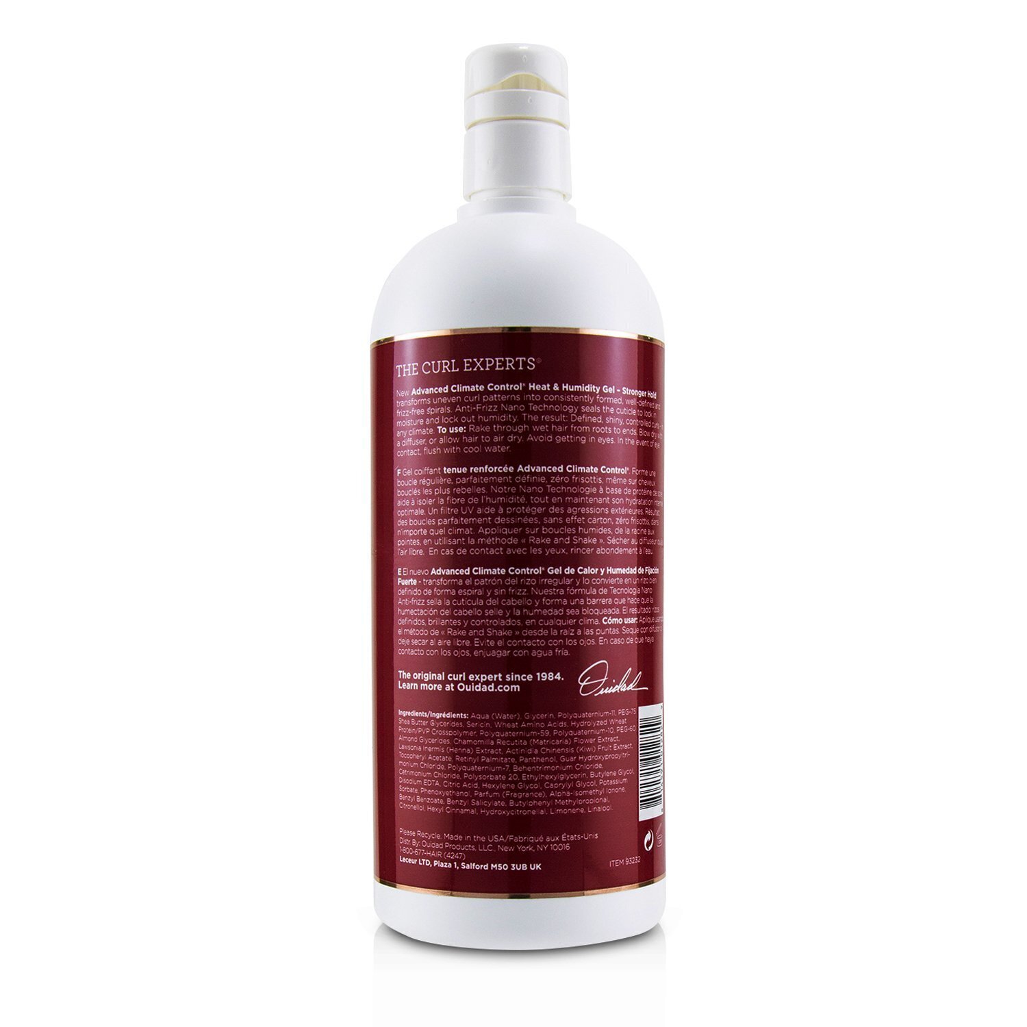 Ouidad Advanced Climate Control Heat & Humidity Gel (All Curl Types - Stronger Hold) 1000ml/33.8oz