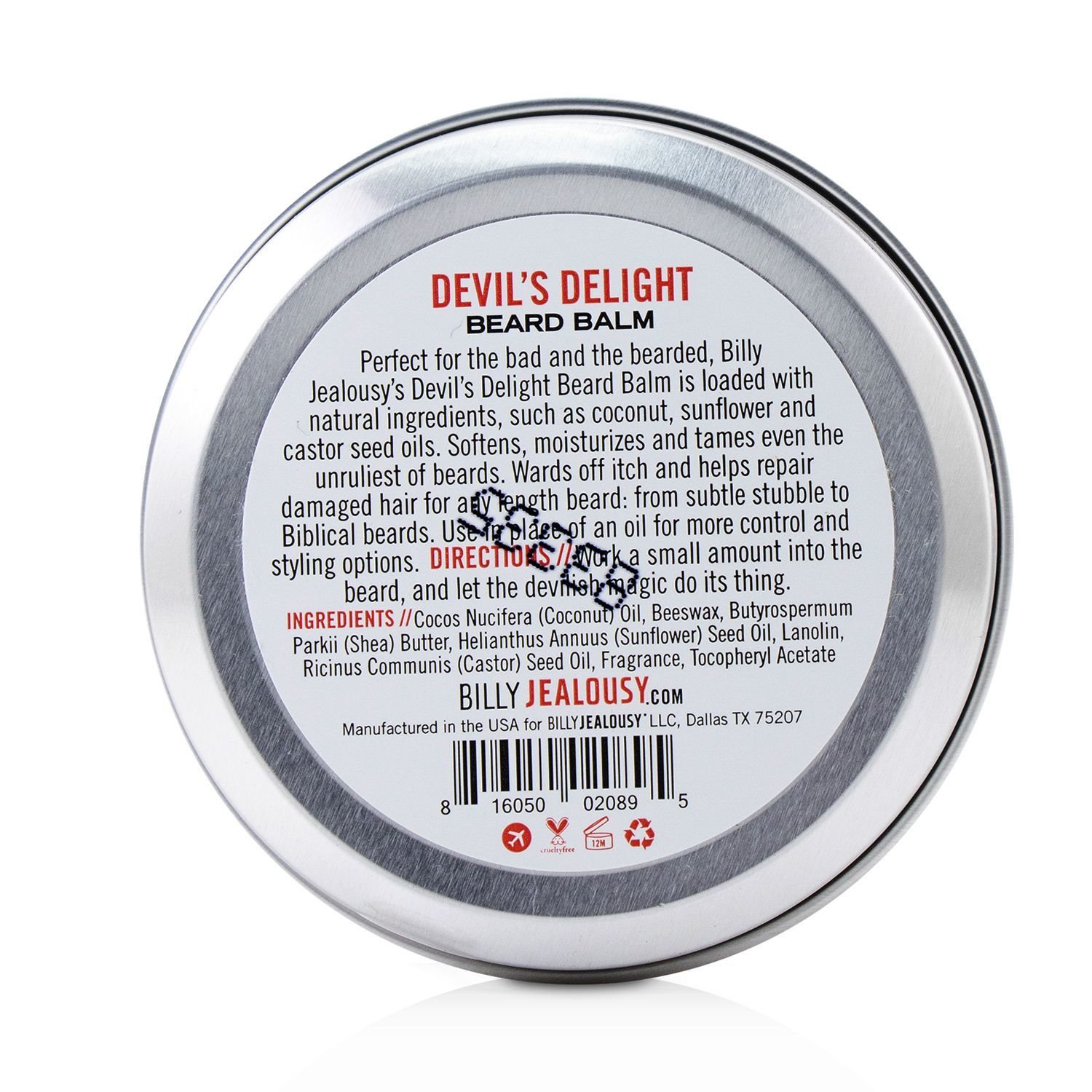 Billy Jealousy Devil's Delight Beard Balm 57g/2oz
