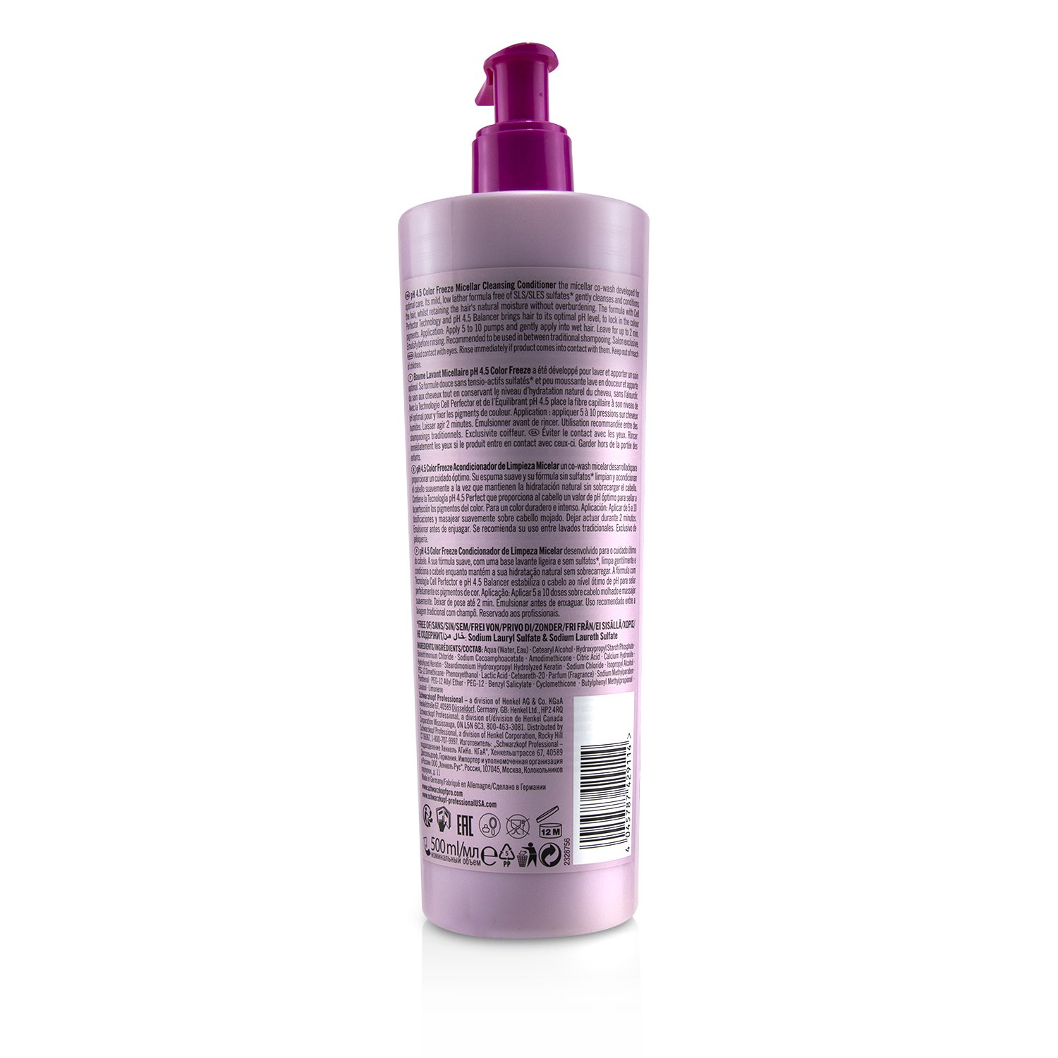 Schwarzkopf BC Bonacure pH 4.5 Color Freeze Micellar Cleansing Conditioner (For Coloured Hair) 500ml/16.9oz