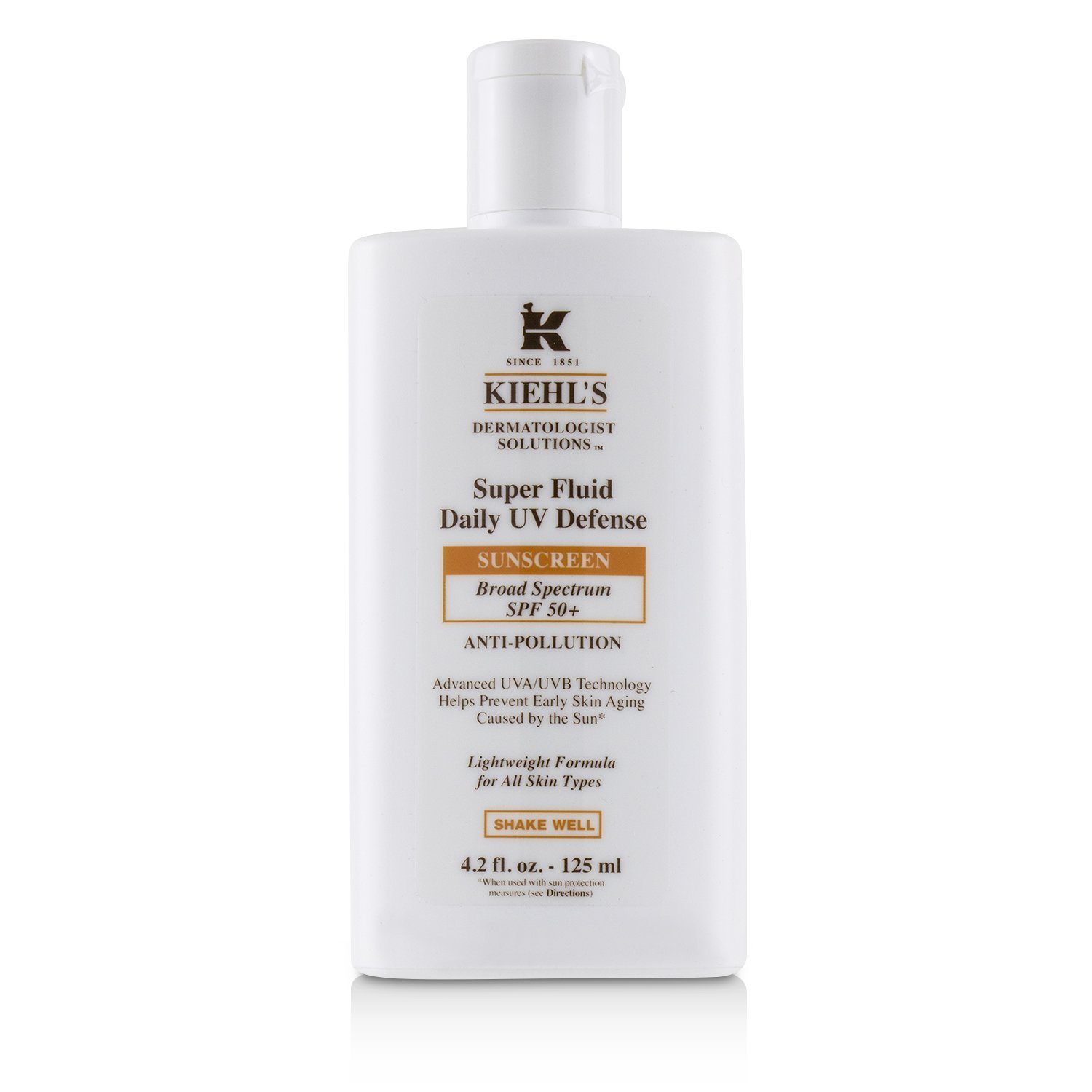 科颜氏 Kiehl's Dermatologist Solutions Daily UV Defense Super Fluid Sunscreen SPF 50+ - Fragrance-Free (Exp. Date 09/2019) 125ml/4.2oz