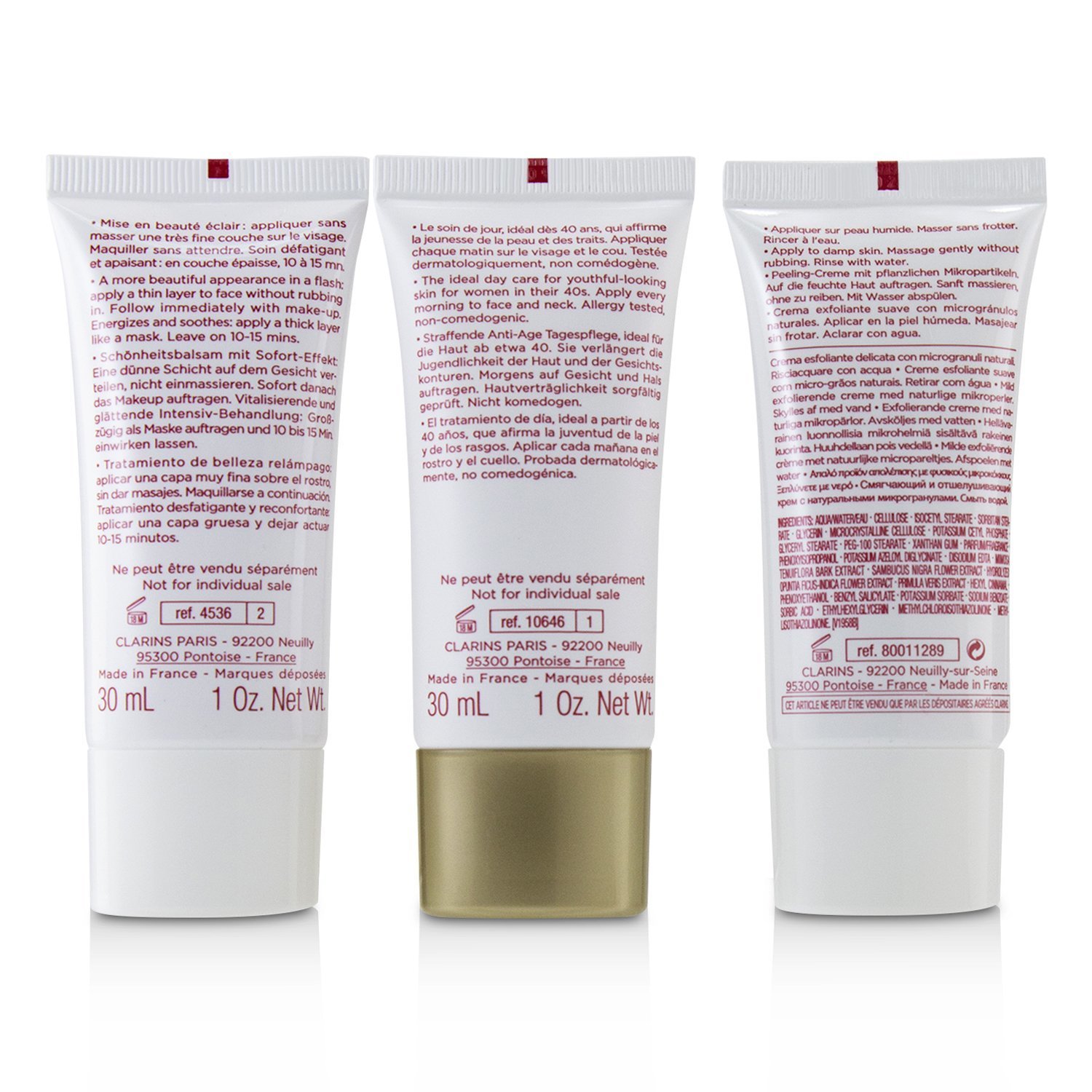 Clarins Extra-Firming 40+ Anti-Ageing Skincare Set:Gentle Refiner 30ml +Extra-Firming Day Cream 30ml+ Beauty Flash Balm 30ml 3pcs