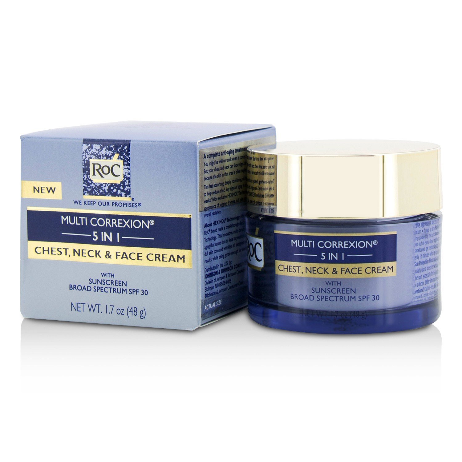 ROC Multi Correxion 5 in 1 Chest, Neck & Face Cream With Sunscreen Broad Spectrum SPF30 (Exp. Date: 11/2019) 50ml/1.7oz