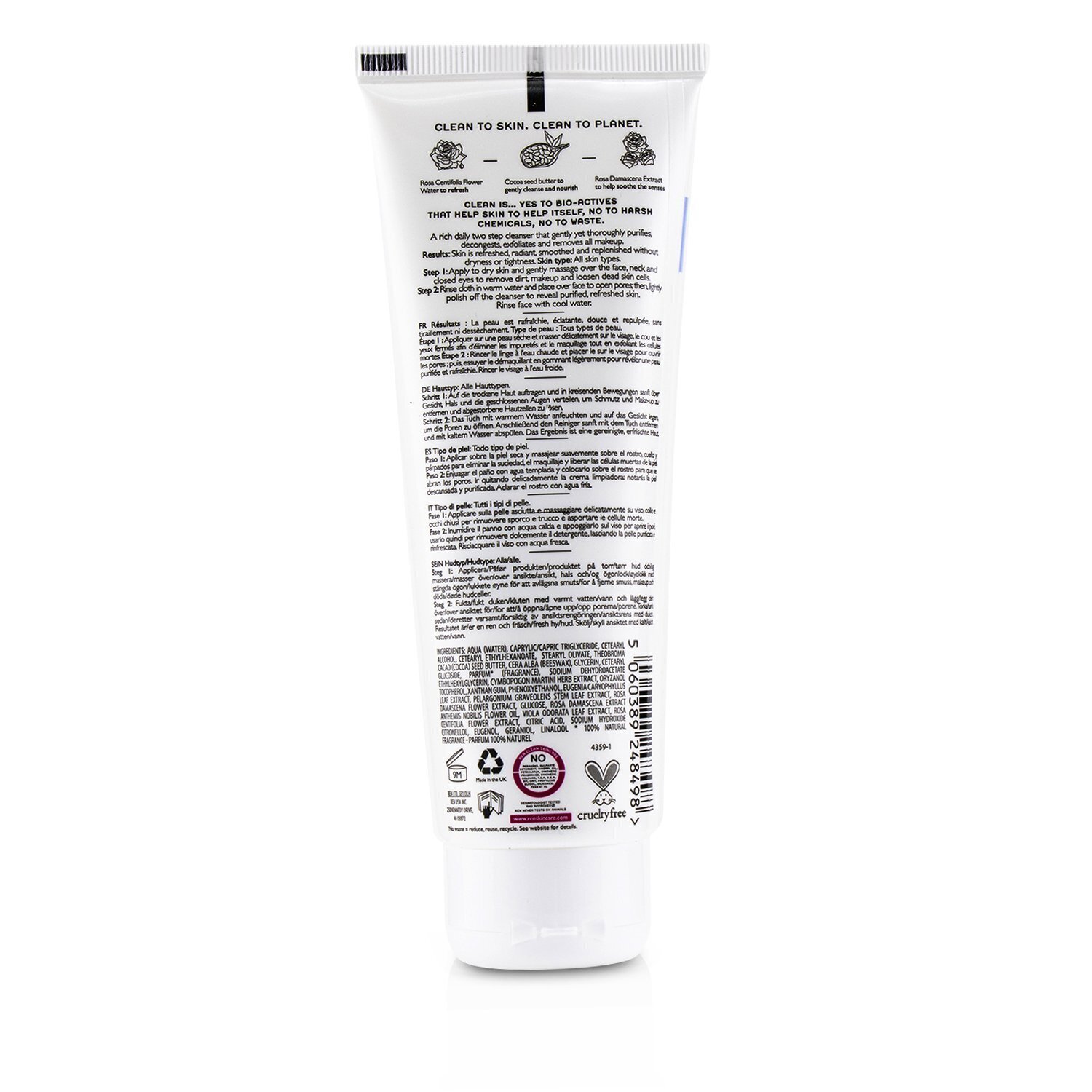 Ren Rosa Centifolia Cleanse & Reveal Hot Cloth Cleanser 100ml/3.3oz