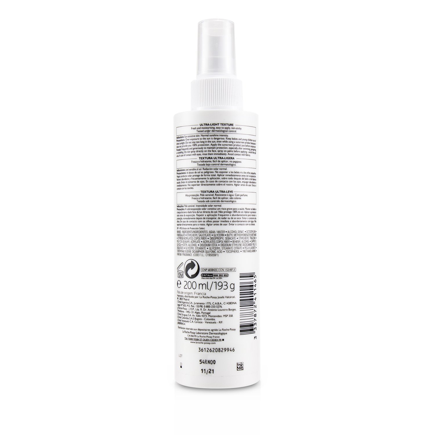 La Roche Posay Anthelios Ultra-Light Spray SPF 30 - For Sensitive Skin (Water Resistant) 200ml/6.7oz