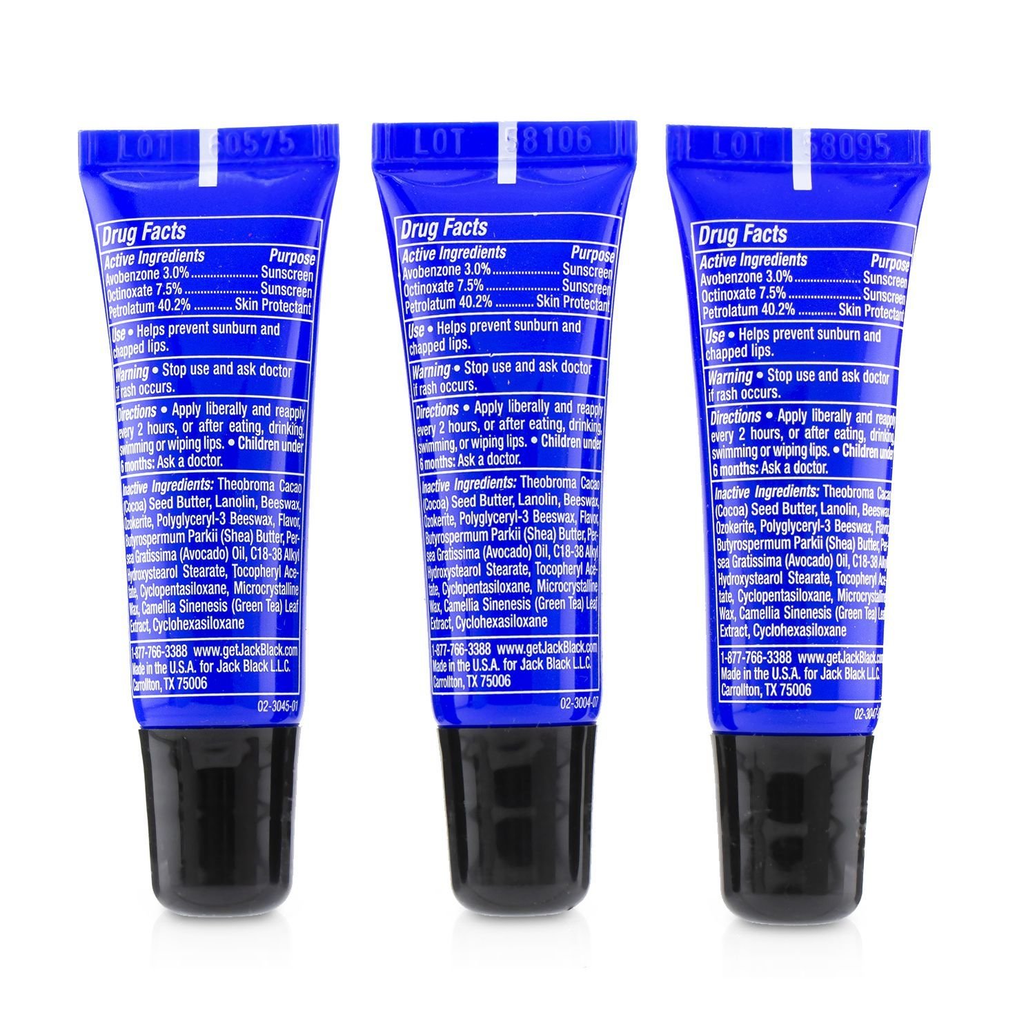 Jack Black The Balm Squad Gift Set: Intense Therapy Lip Balm SPF25 (Natural Mint & Shea Butter + Cucumber Lime + Basil Lemon) 3pcs