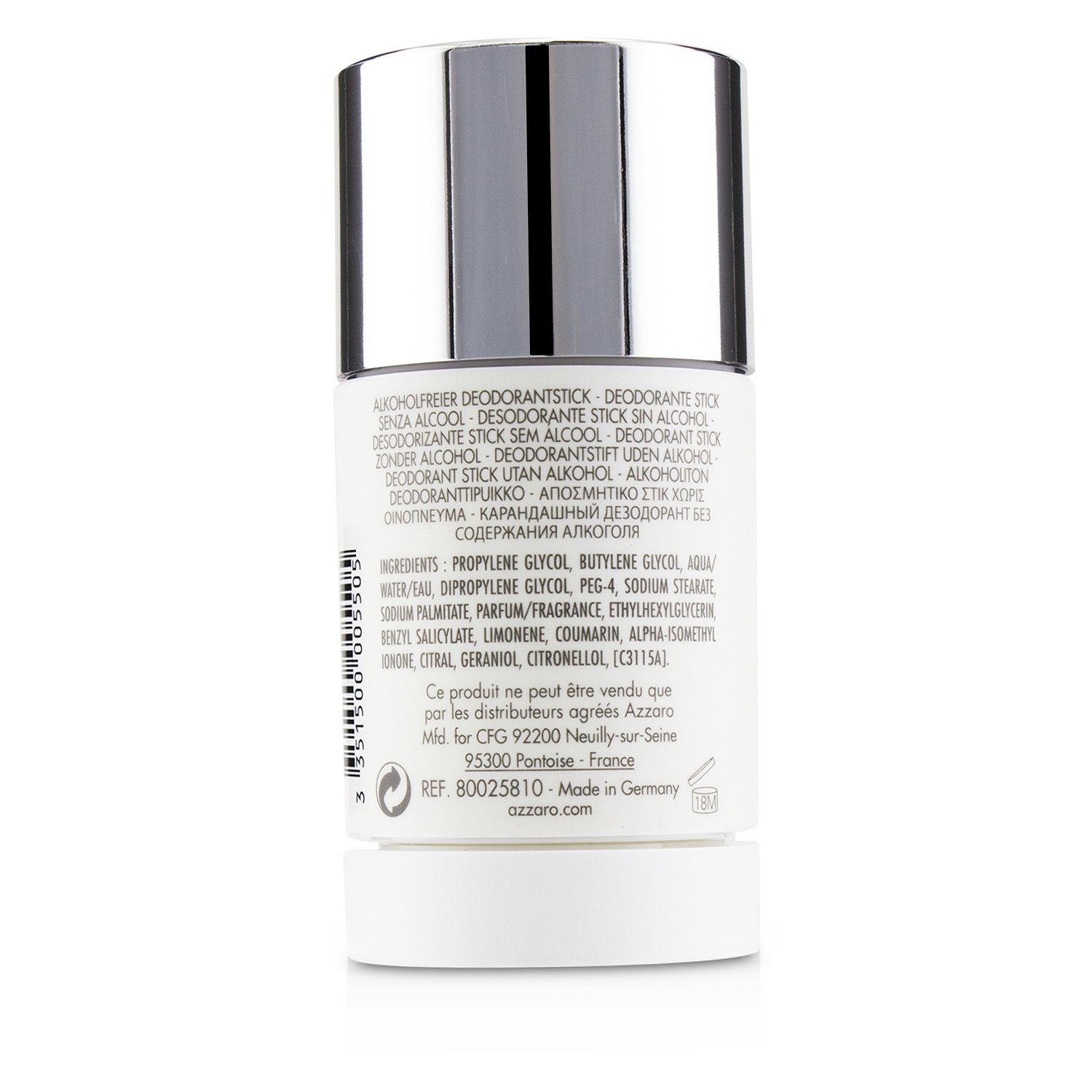 Loris Azzaro Chrome Pure Deodorant Stick 75ml/2.6oz