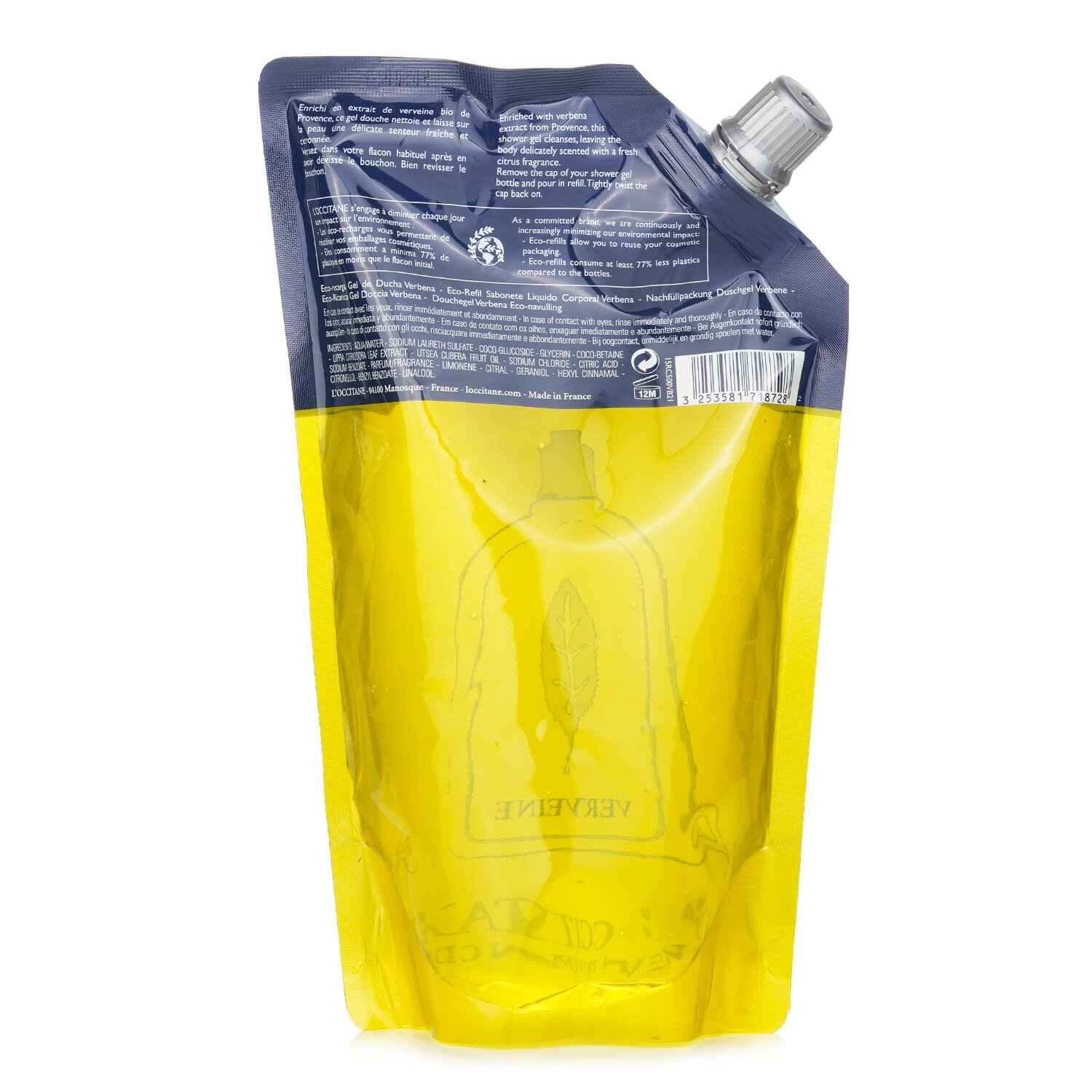 L'Occitane Verveine (Verbena) Shower Gel (Eco-Refill)(Random Packaging) 500ml/16.9oz