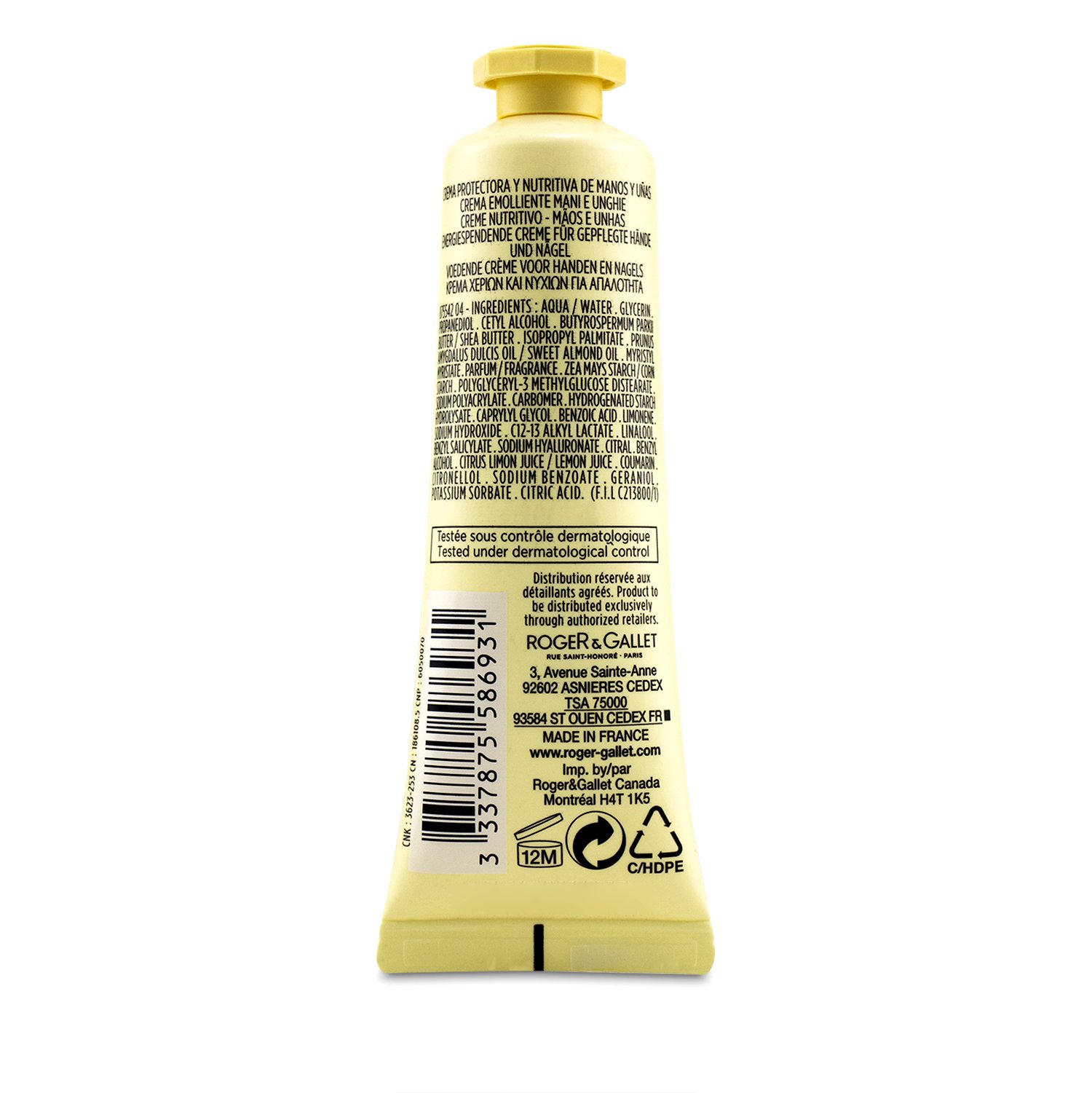Roger & Gallet Cedrat (Citron) Hand & Nail Cream 30ml/1oz