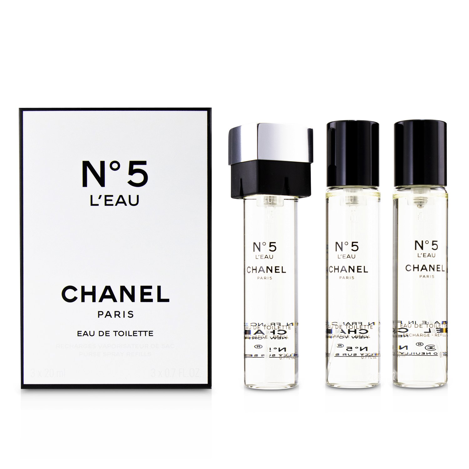 Chanel No.5 L'Eau Eau de Toilette Purse Spray Refills 3x20ml/0.7oz