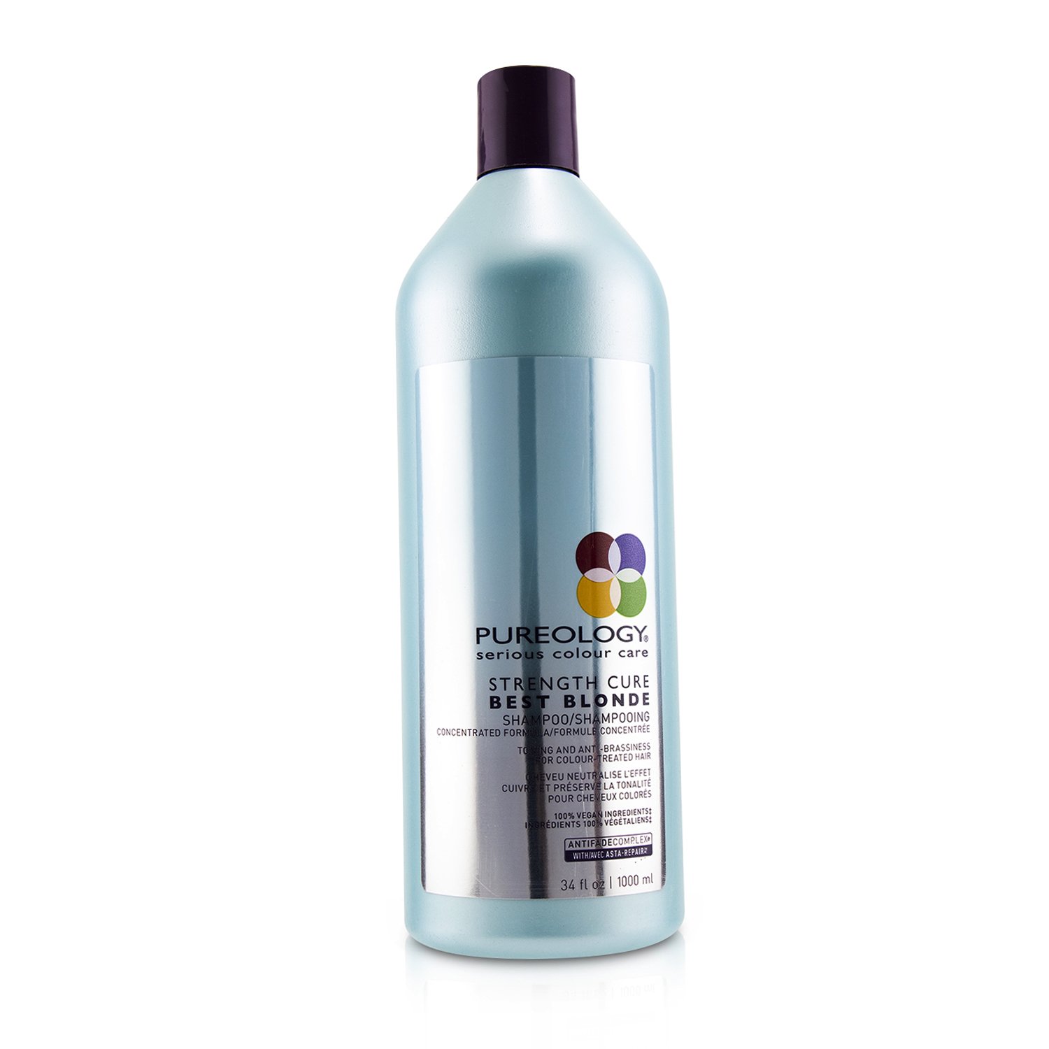 Pureology Strength Cure Best Blonde Shampoo (Toning and Anti-Brassiness For Colour-Treated Hair) 1000ml/34oz