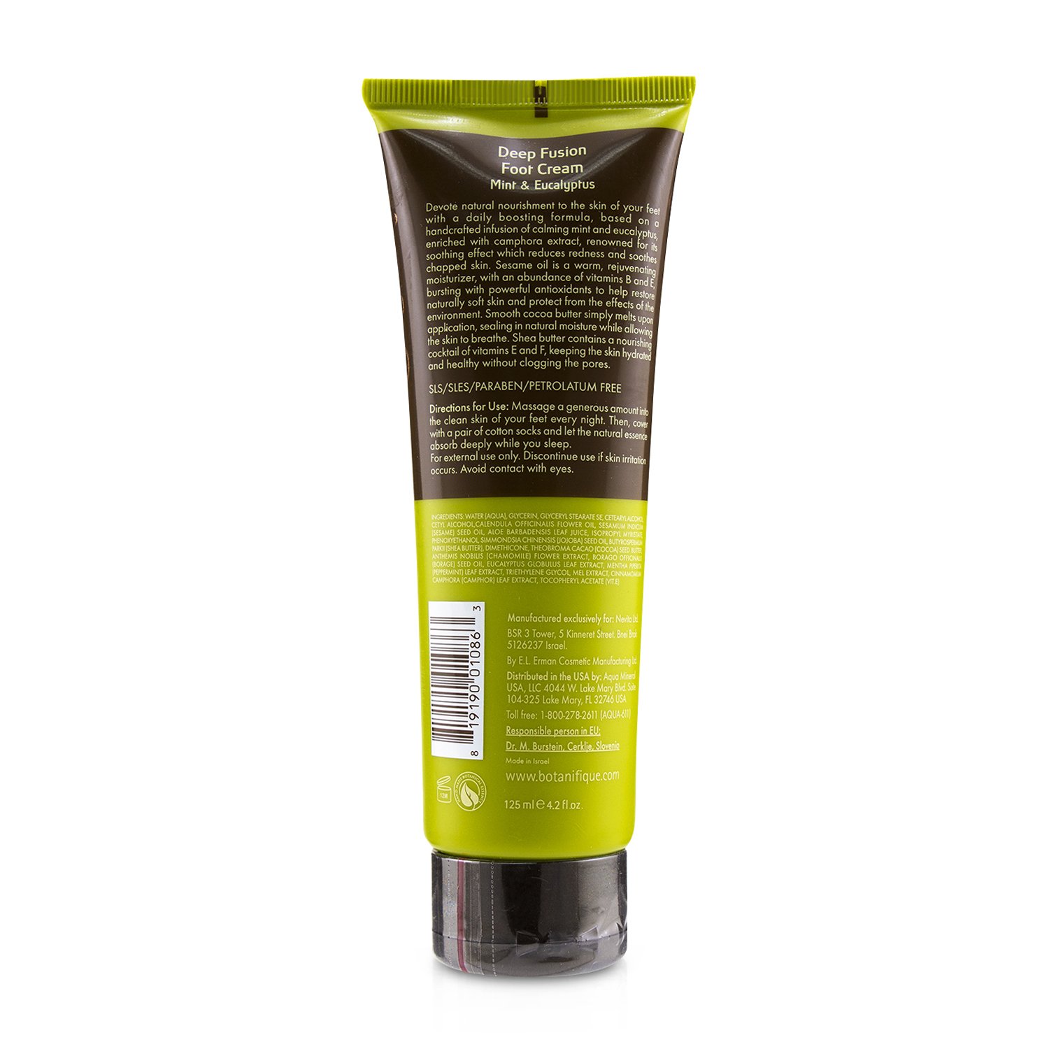 Botanifique Deep Fusion Foot Cream - Mint & Eucalyptus 125ml/4.2oz