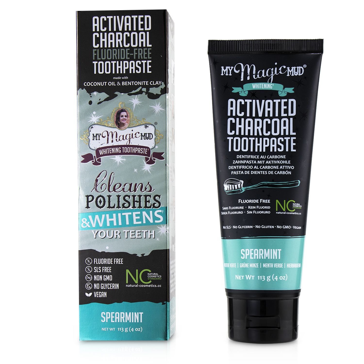 My Magic Mud Зубная Паста с Активированным Углем (без Фтора) - Мята 113g/4oz