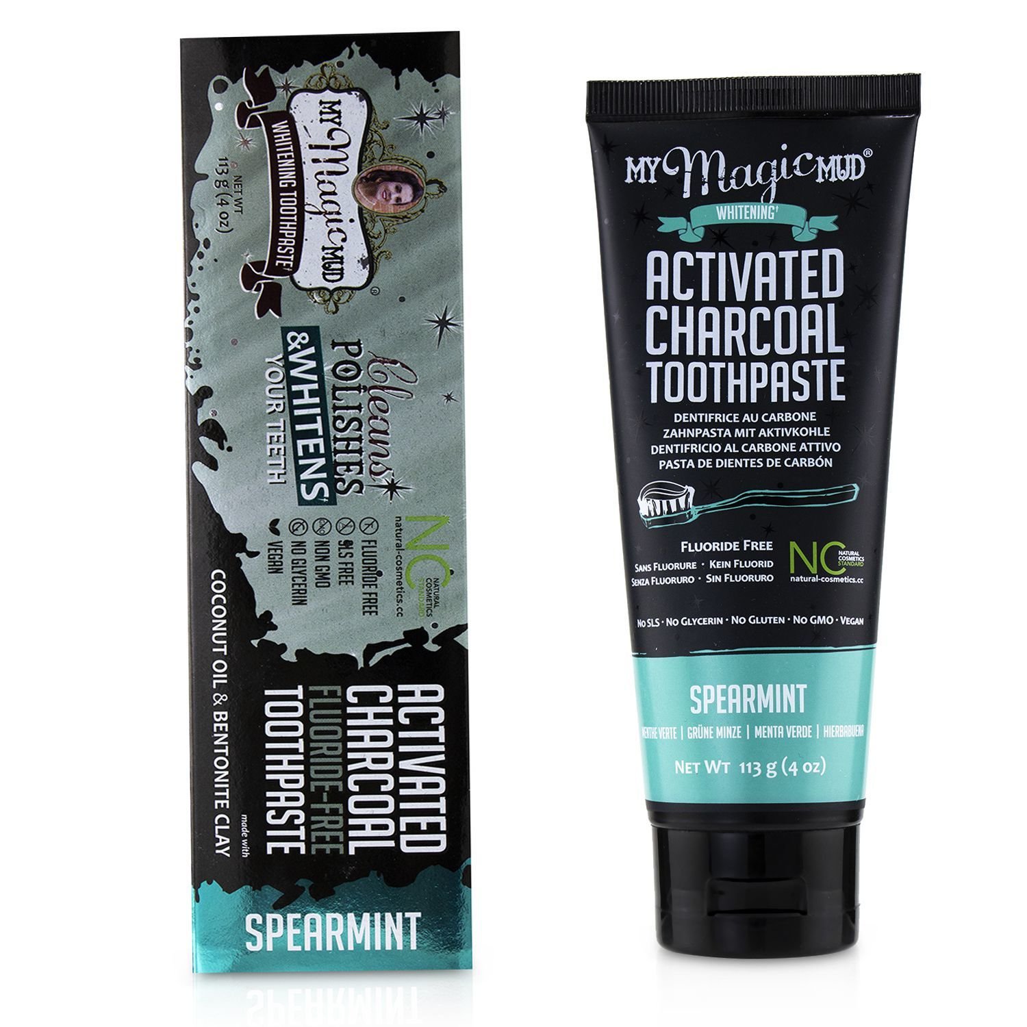 My Magic Mud Зубная Паста с Активированным Углем (без Фтора) - Мята 113g/4oz