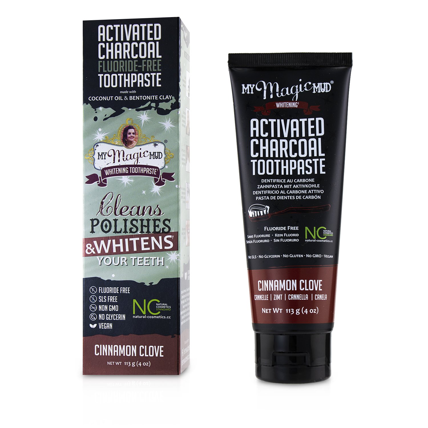 My Magic Mud Activated Charcoal Toothpaste (Fluoride-Free) - Cinnamon Clove 113g/4oz