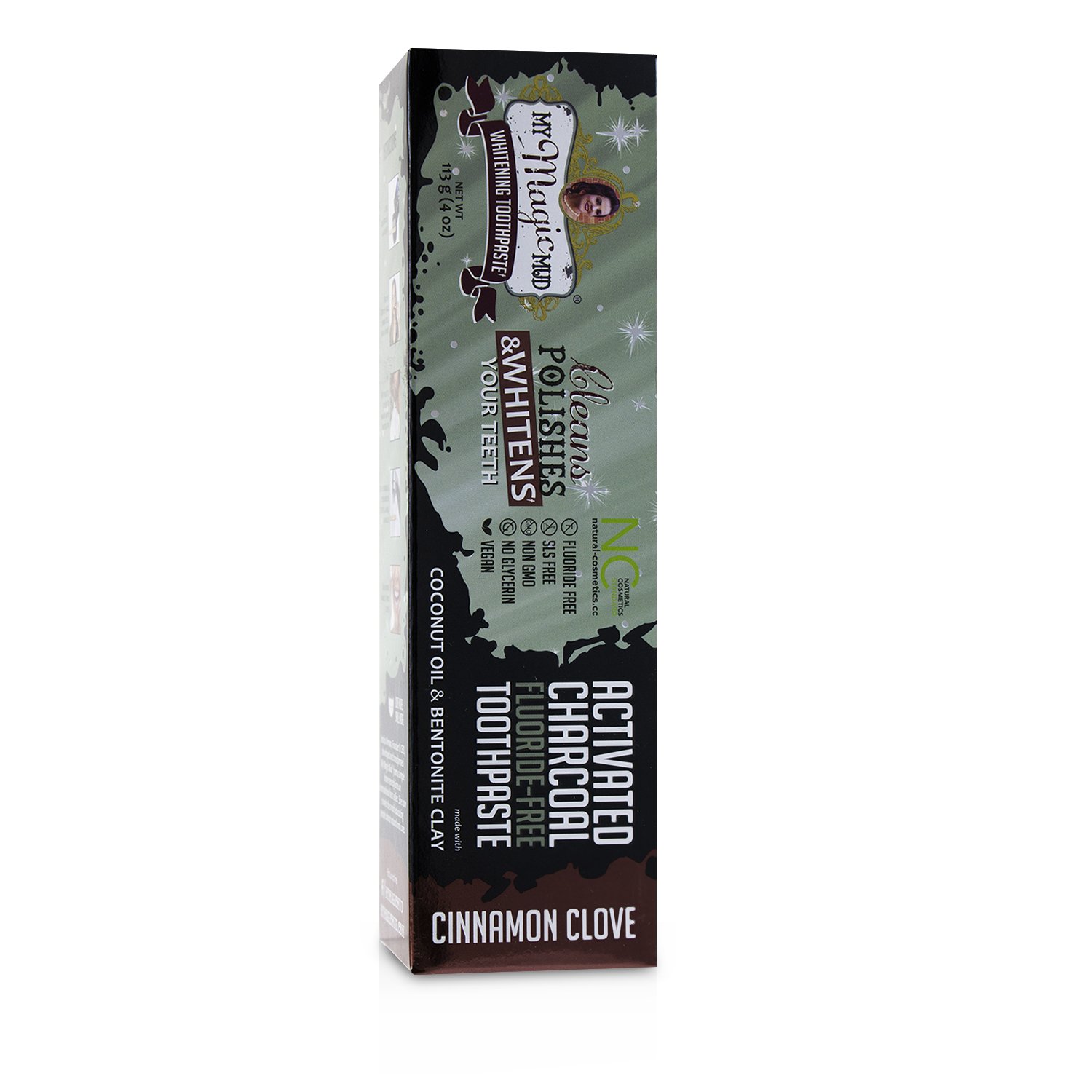My Magic Mud Activated Charcoal Toothpaste (Fluoride-Free) - Cinnamon Clove 113g/4oz