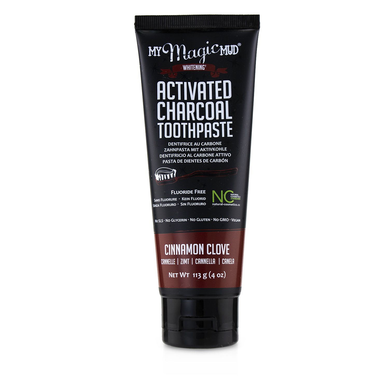 My Magic Mud Activated Charcoal Toothpaste (Fluoride-Free) - Cinnamon Clove 113g/4oz