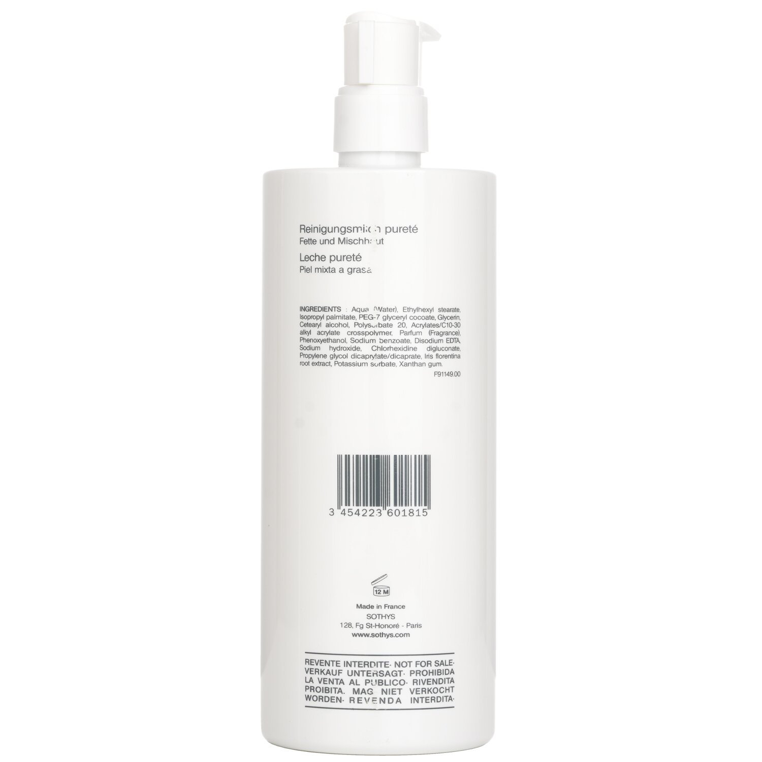 Sothys حليب منظف منقي - للبشرة المختلطة إلى الزيتية بمستخلص السوسن ( حجم صالون ) 500ml/16.9oz