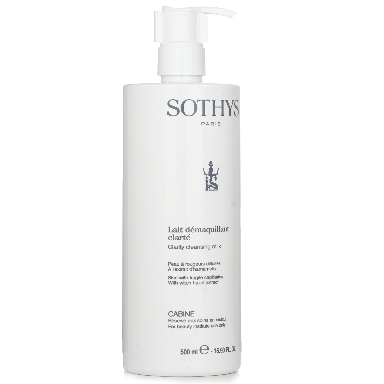 Sothys Clarity Cleansing Milk - For Skin With Fragile Capillaries , With Witch Hazel Extract - תחליב לניקוי העור עבור עור עם נימים עדינים, מכיל הממליס(גודל מכון) 500ml/16.9oz