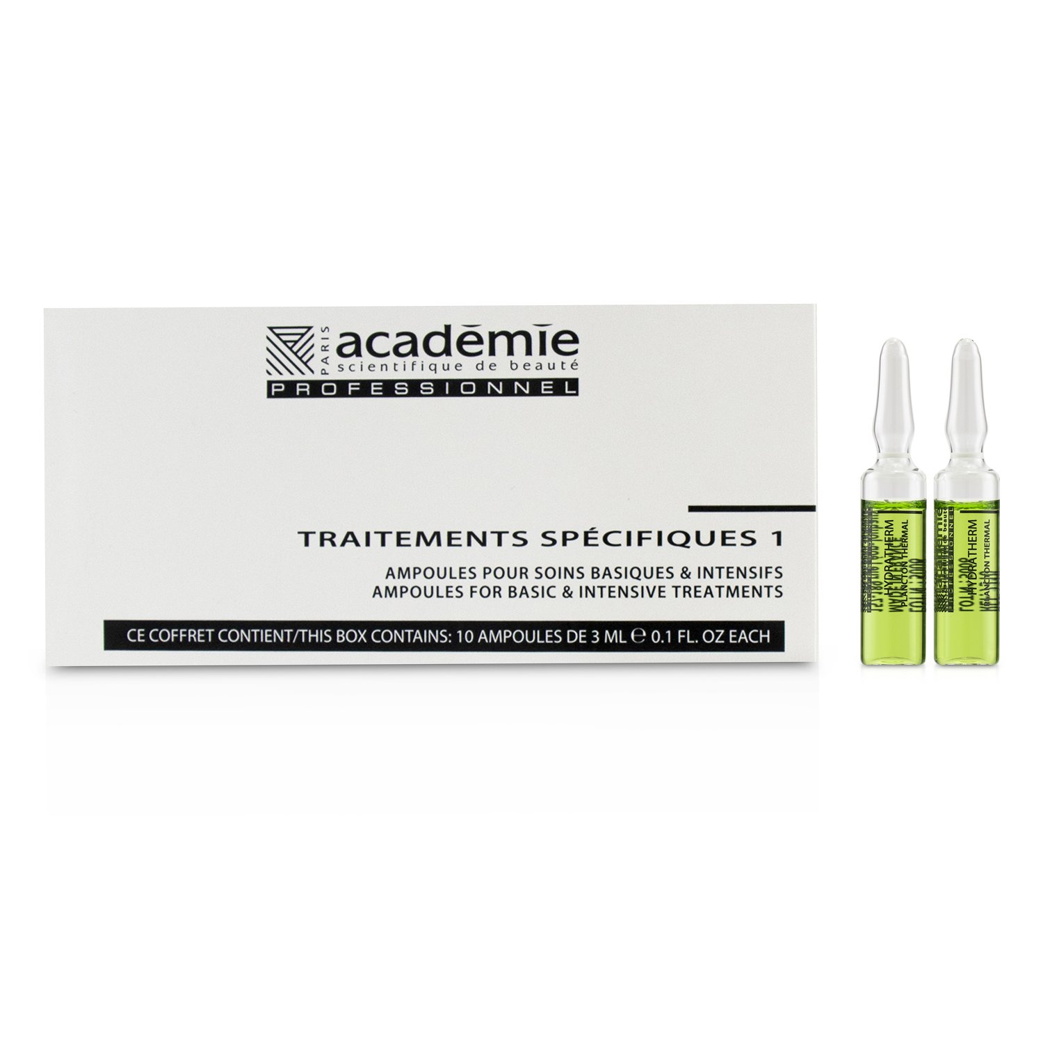 Academie Specific Treatments 1 Ampoules Hydratherm (Grønn) - Salongprodukt 10x3ml/0.1oz