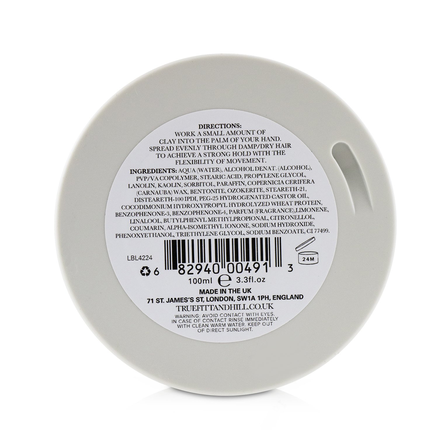 Truefitt & Hill Hair Management Euchrisma Clay 100ml/3.3oz