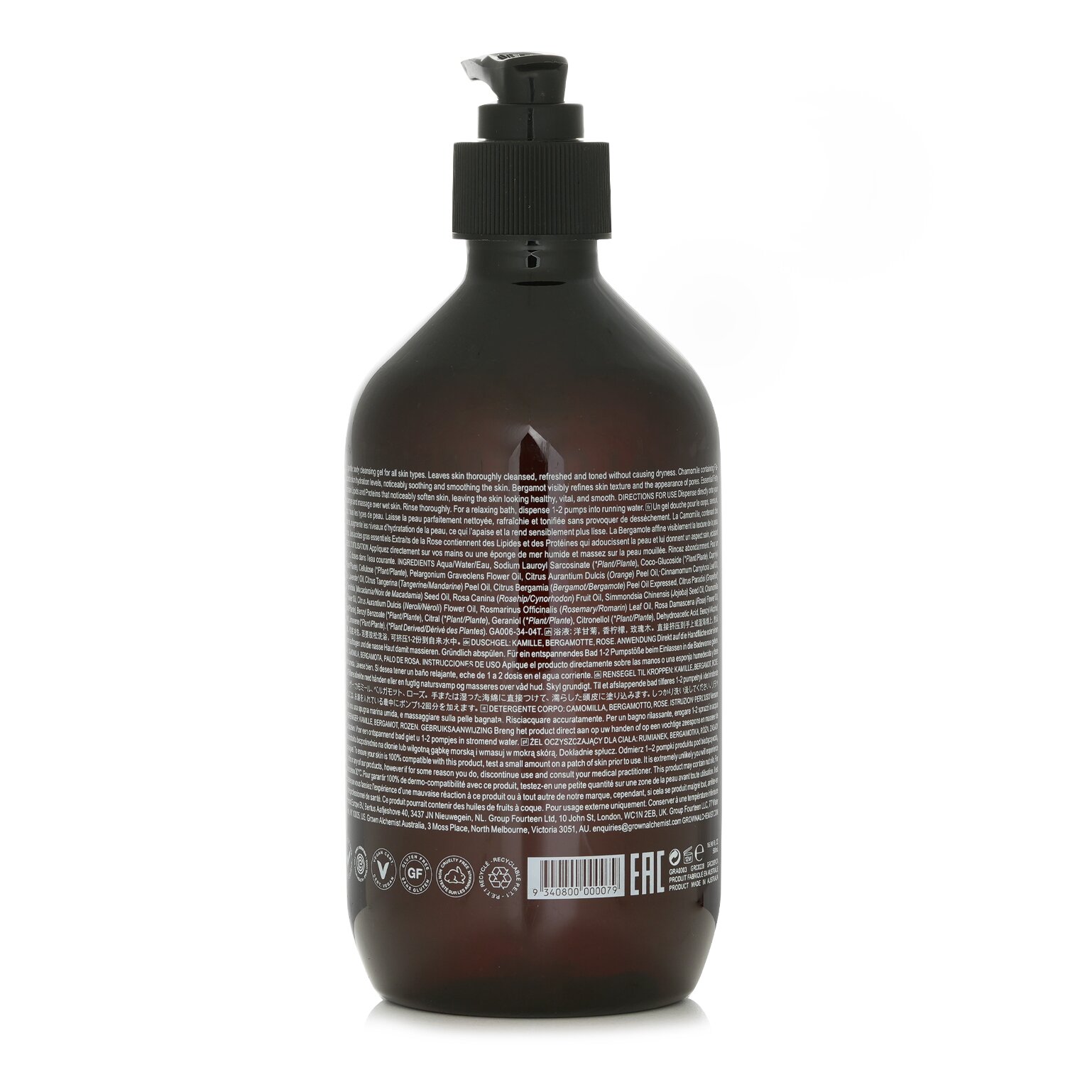 Grown Alchemist Body Cleanser - คาโมมายล์ มะกรูด & กุหลาบ 500ml/16.9oz