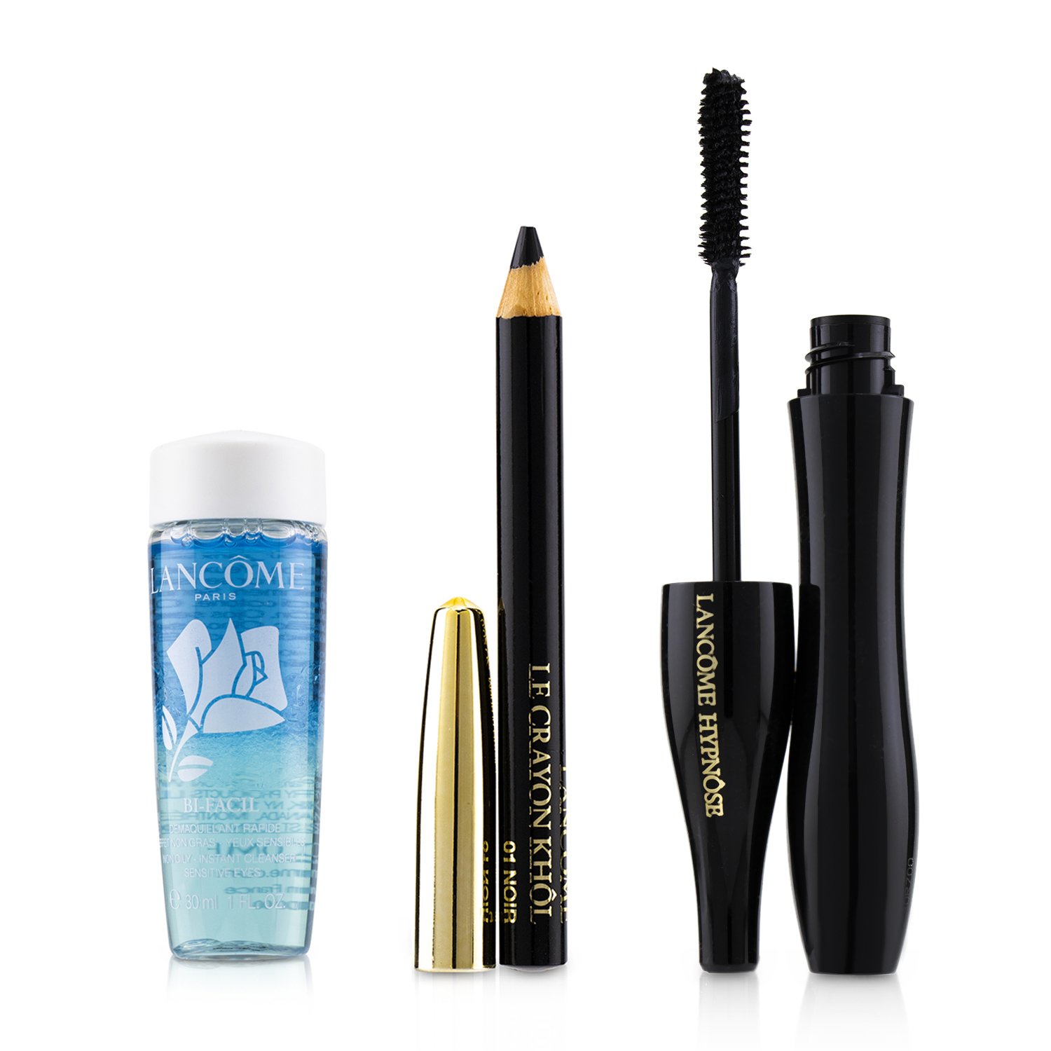 Lancome Hypnôse Mascara Eye Set (1x Hynôse Mascara 6.2ml + 1x Mini Le Crayron Khôl 0.7g +1x Bi Facil 30ml) 3pcs