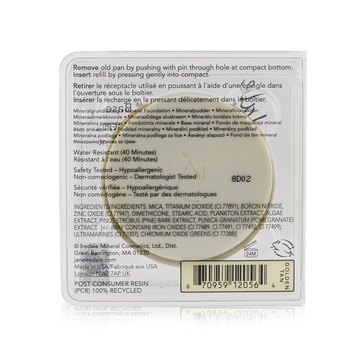 Jane Iredale PurePressed Base Mineral Foundation Refill SPF 20 9.9g/0.35oz