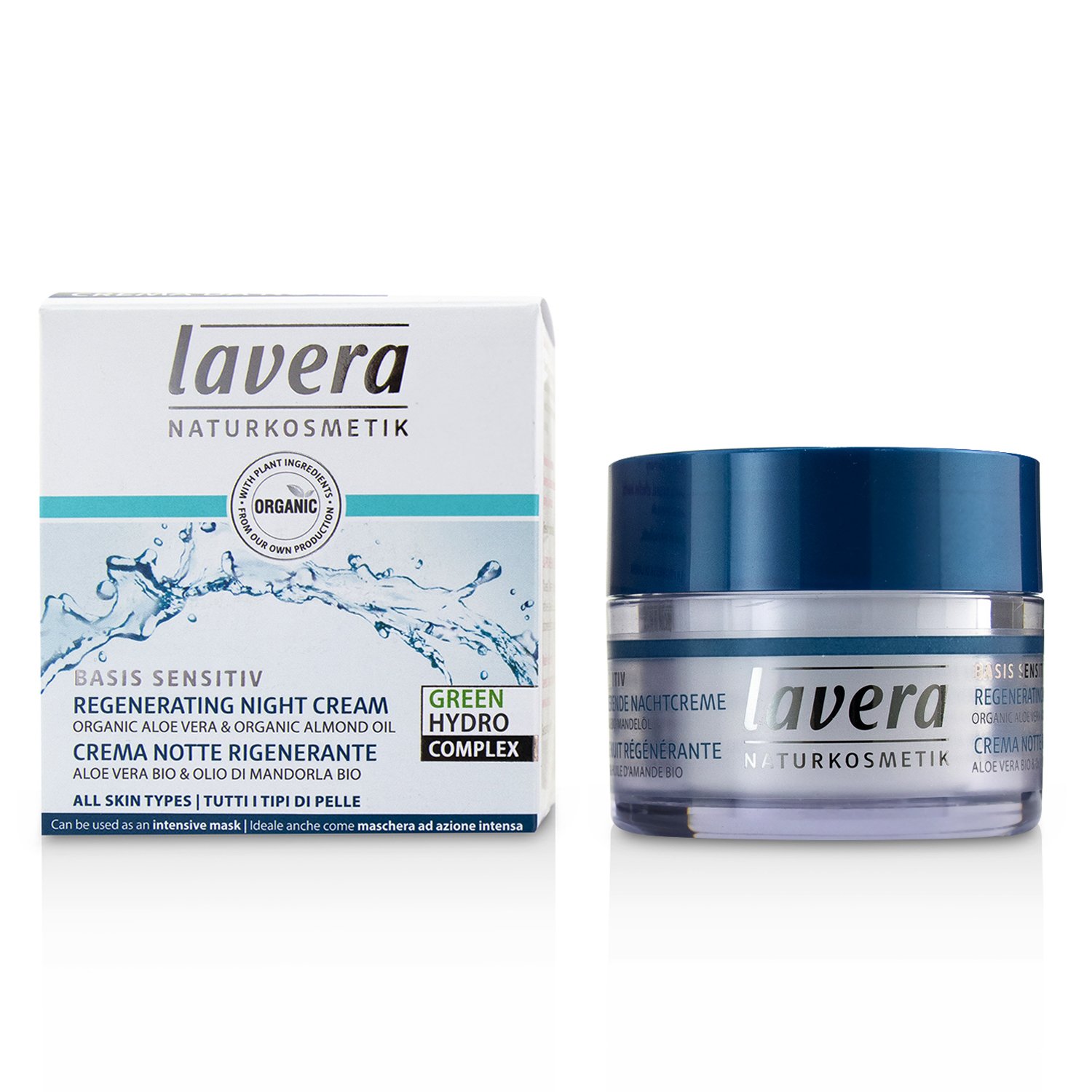 Lavera Basis Sensitiv Regenerating Night Cream - Organic Aloe Vera & Organic Almond Oil (For All Skin Types) 50ml/1.6oz