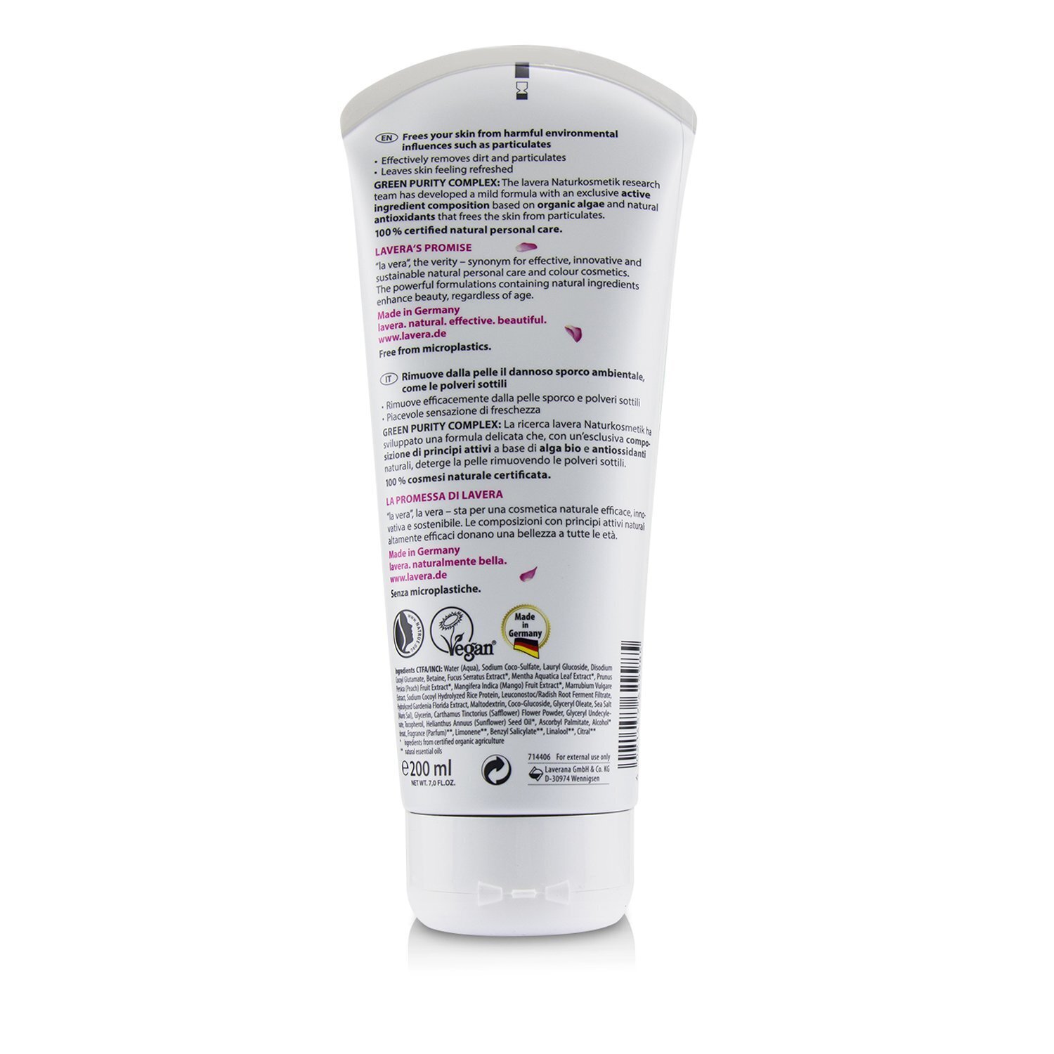 Lavera Body Wash - Soft Purity (Organic Algae & Organic Water Mint) 200ml/6.6oz