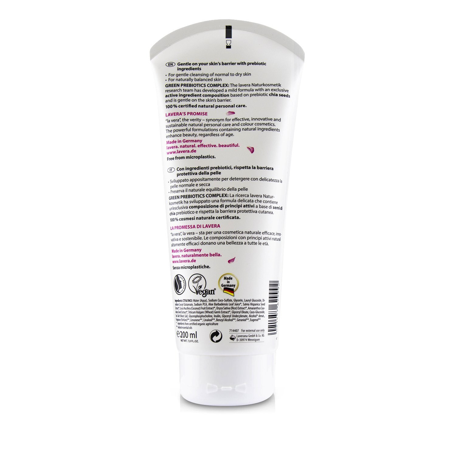 Lavera Body Wash - Mild Balance (Organic Coconut Milk & Organic Chia Seeds) 200ml/6.6oz