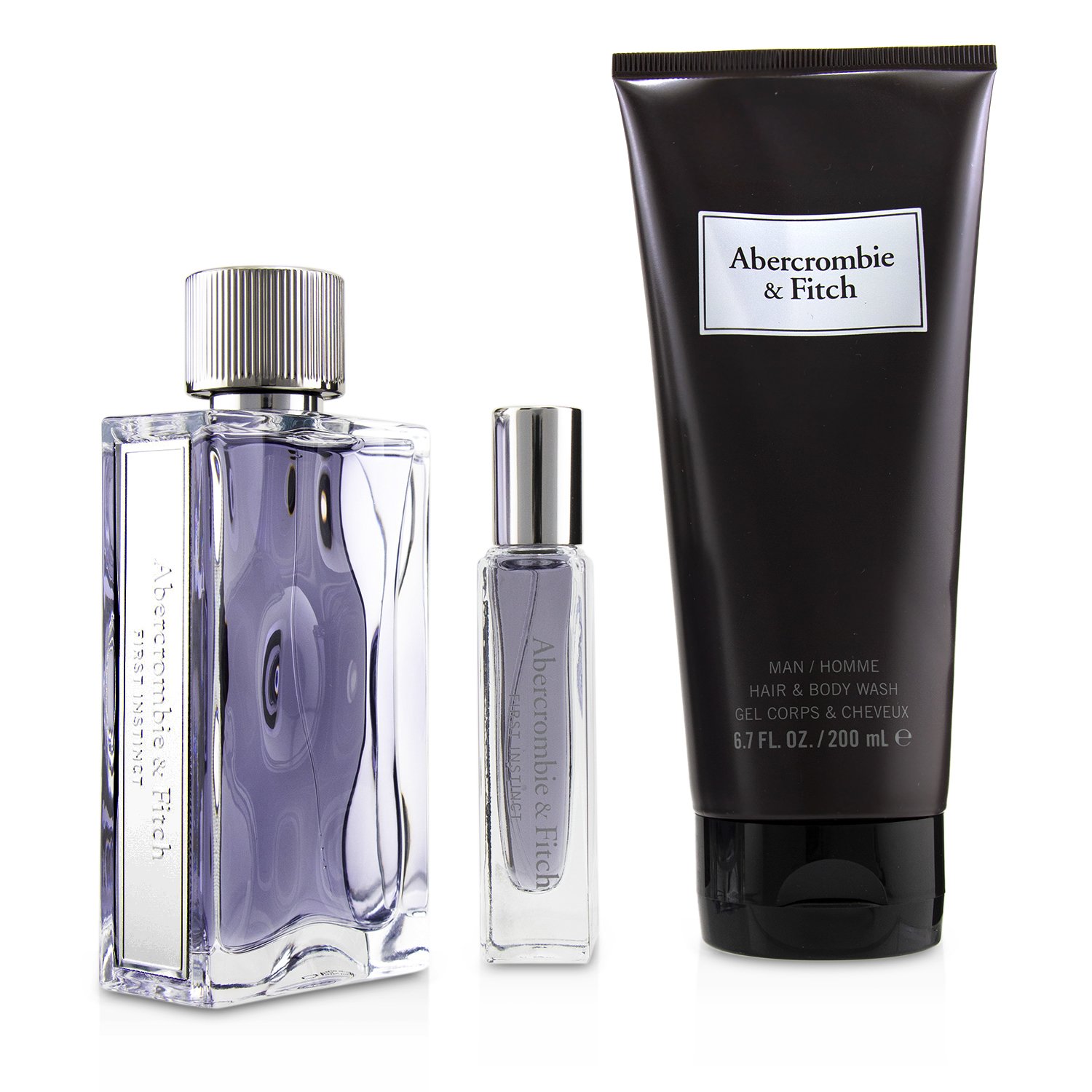 Abercrombie & Fitch First Instinct Coffret: Eau De Toilette Spray 100ml/3.4oz + Hair & Body Wash 200ml/6.7oz + Eau De Toilette Spray 15ml/0.5oz 3pcs