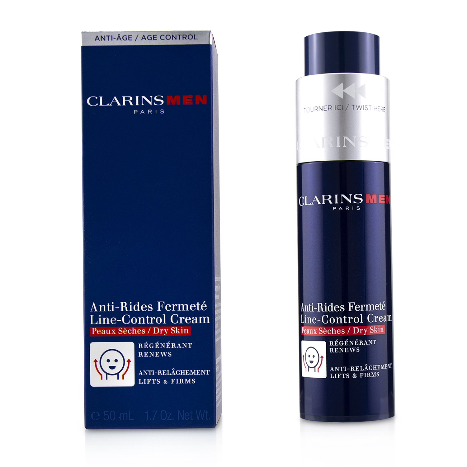 Clarins Men Line-Control Cream (Dry Skin) (Box Slightly Damaged) 50ml/1.7oz