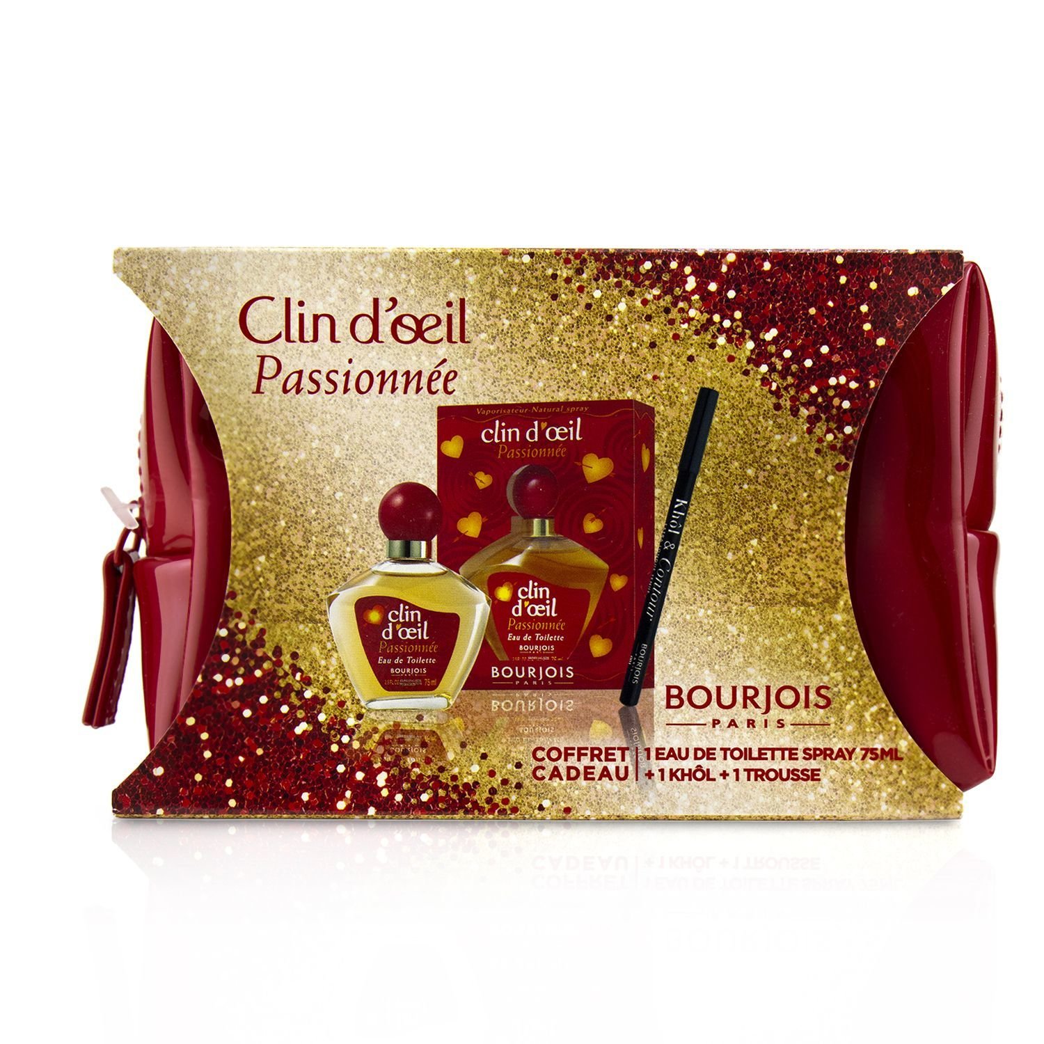 Bourjois Passionnee מארז: או דה טואלט ספריי 75 מ&quot;ל + Khol & Contour Eyeliner Pencil 2pcs+1Bag